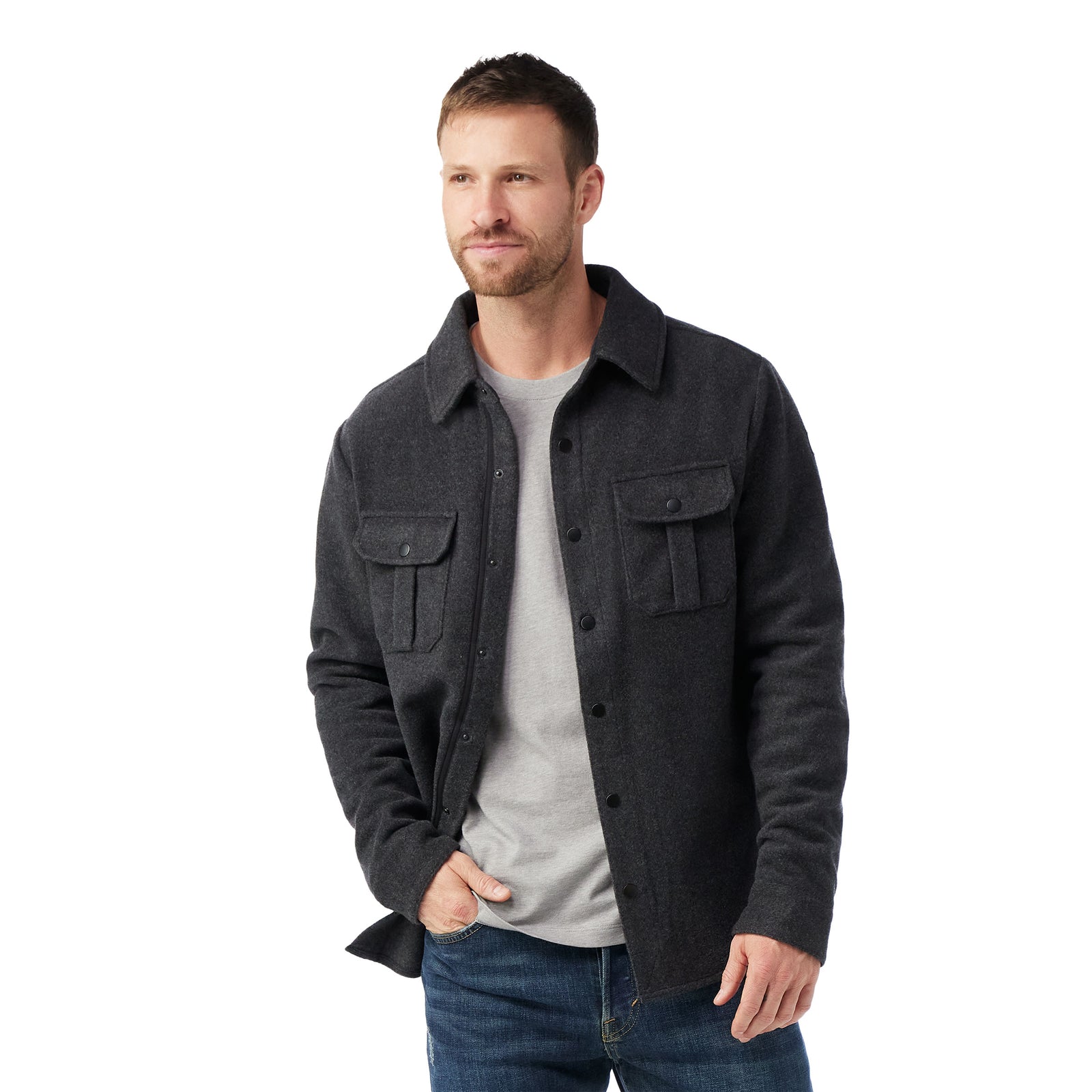 Anchor Line Shirt Jacket Nightfall Blue Plaid - ver - 1