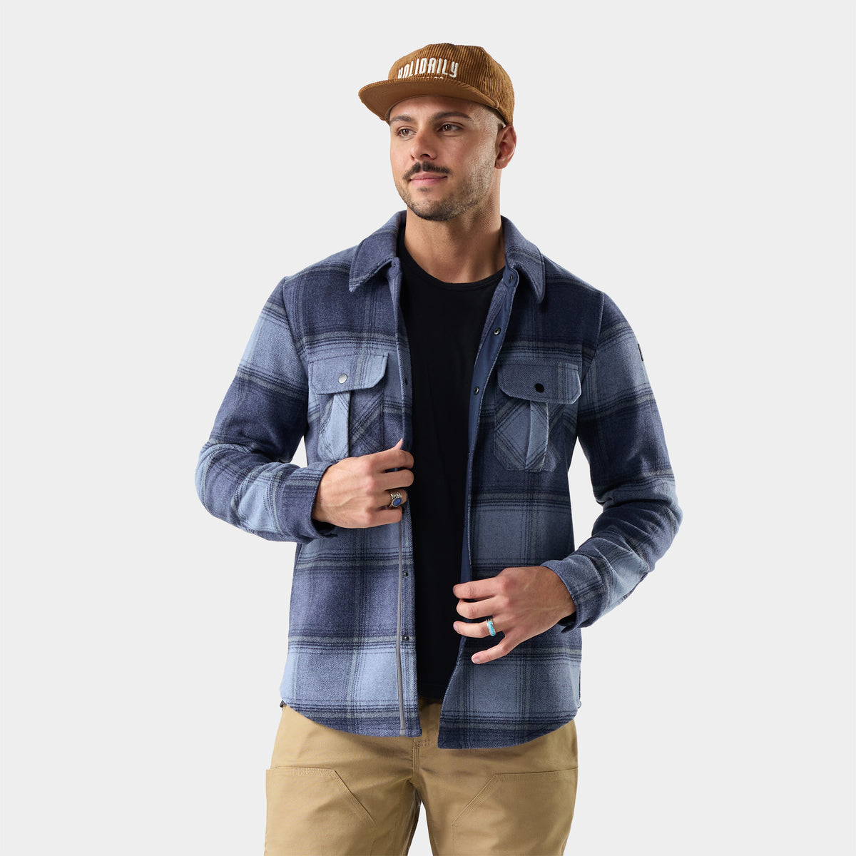 Anchor Line Shirt Jacket Nightfall Blue Plaid - 