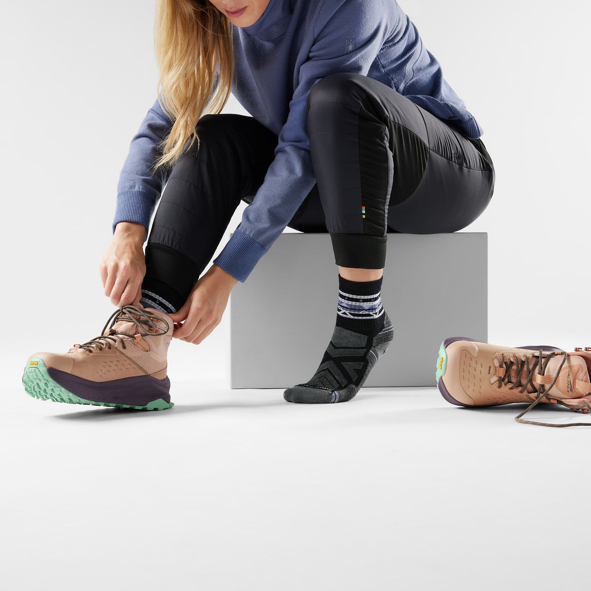 Mi-chaussette de randonnée Zig Zag Valley pour femmes  - voir - 2