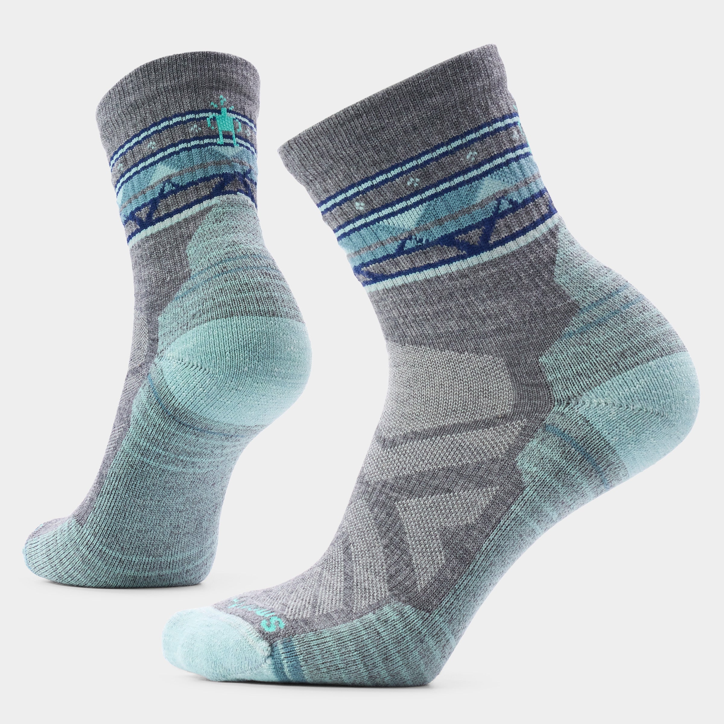 Women's Hike Zig Zag Valley Mid Crew Socks - Ash - Charcoal
