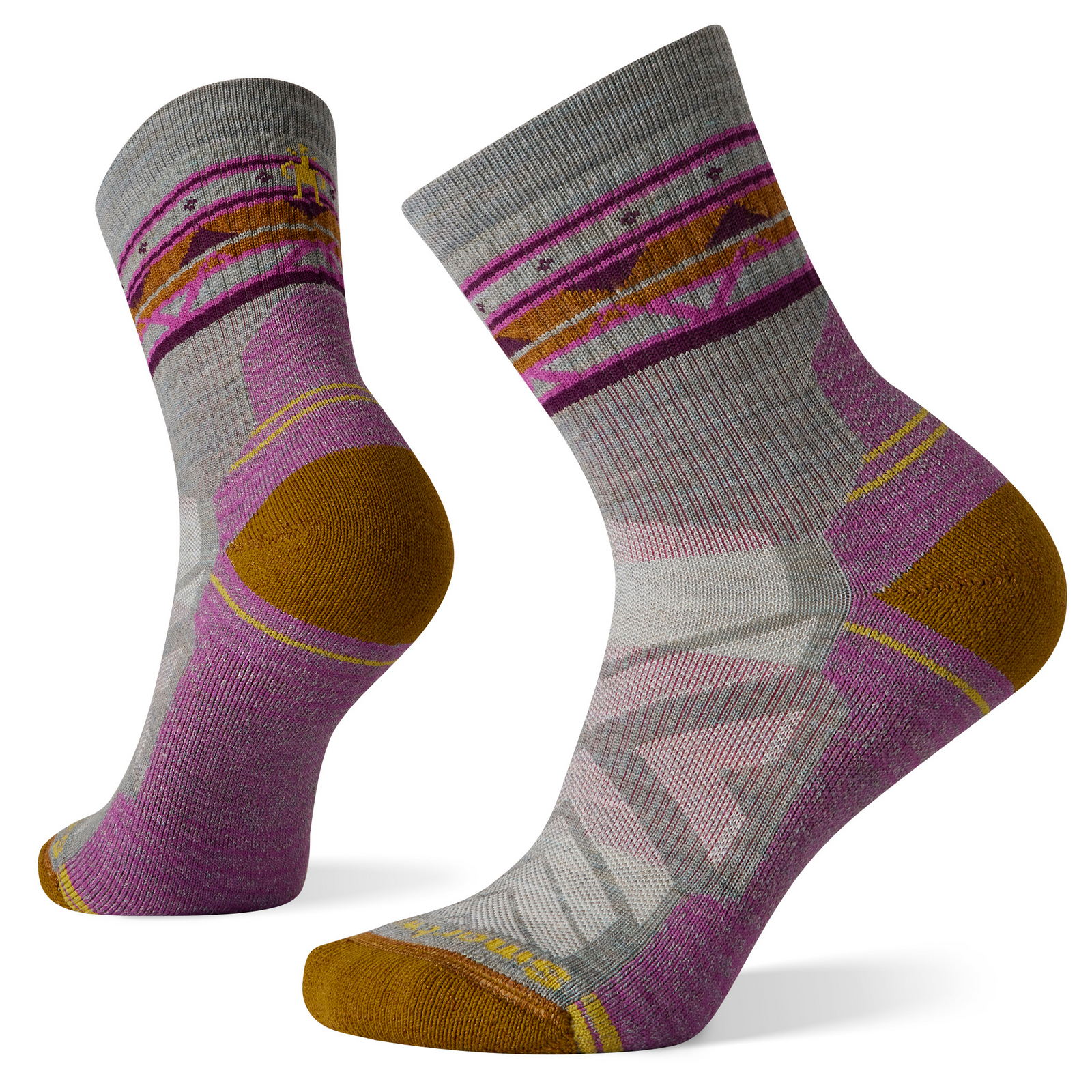 Women's Hike Zig Zag Valley Mid Crew Socks Ash - Charcoal - ver - 1