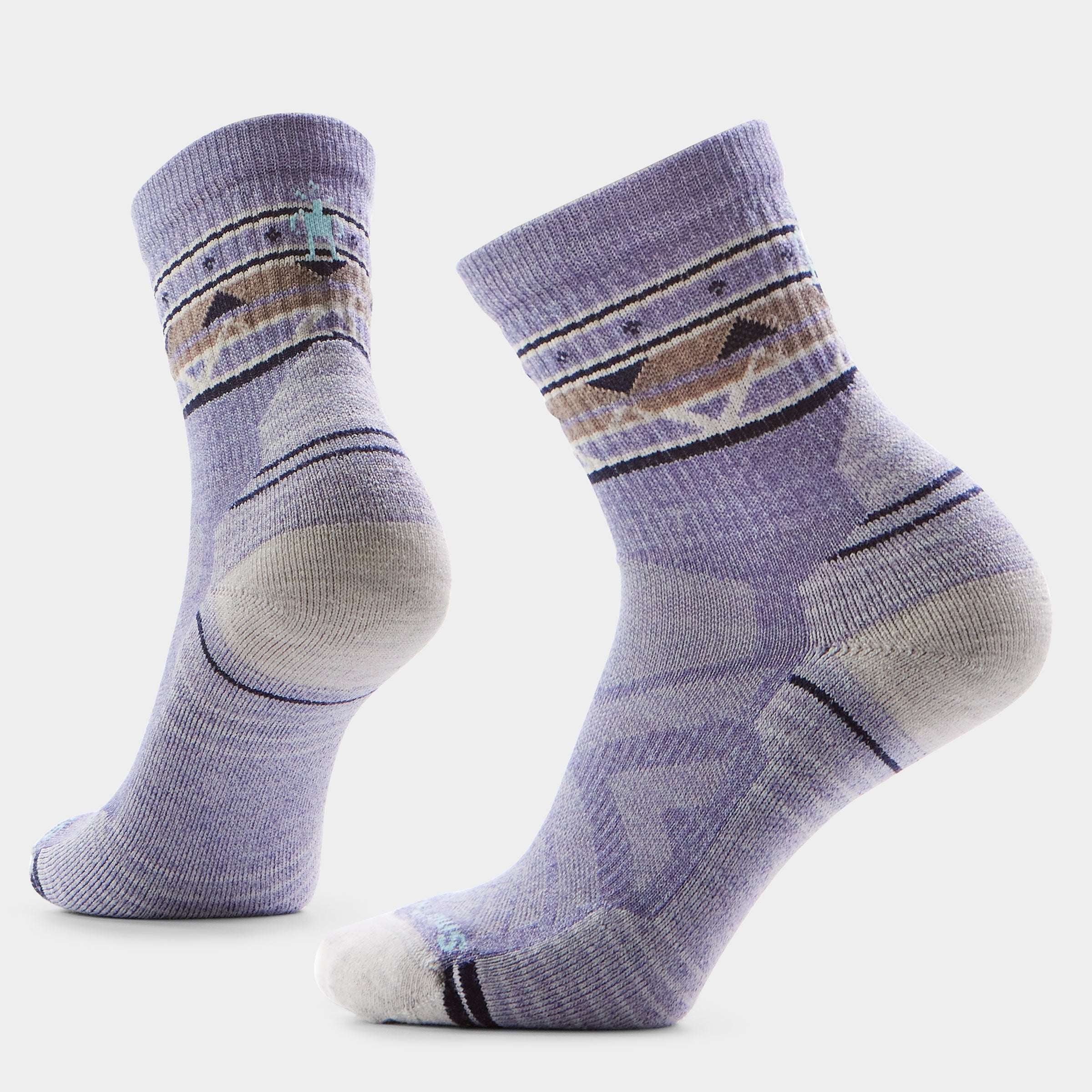 Women's Hike Zig Zag Valley Mid Crew Socks - Chalk Violet