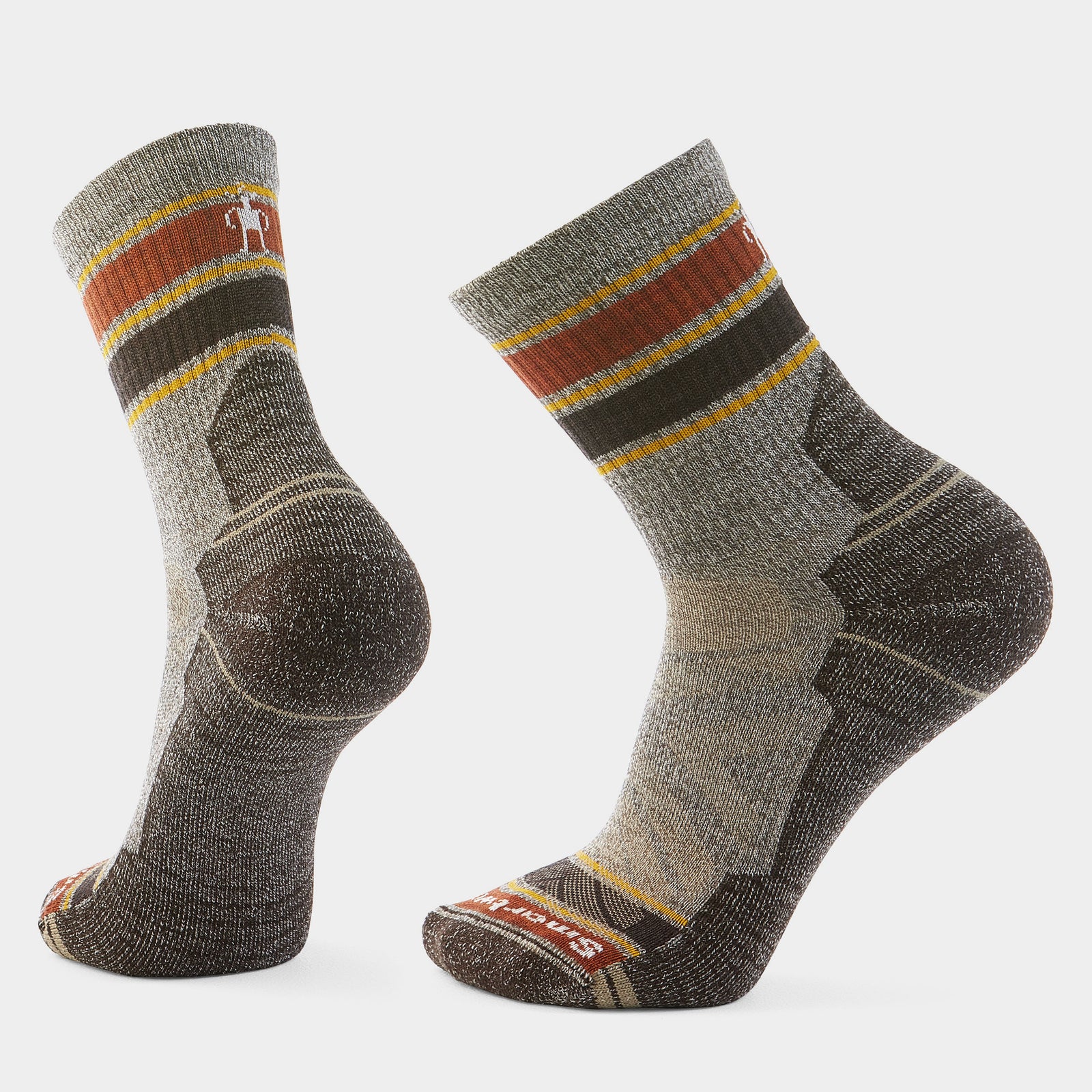Hike Striped Mid Crew Socks Taupe-Natural Marl - ver - 1