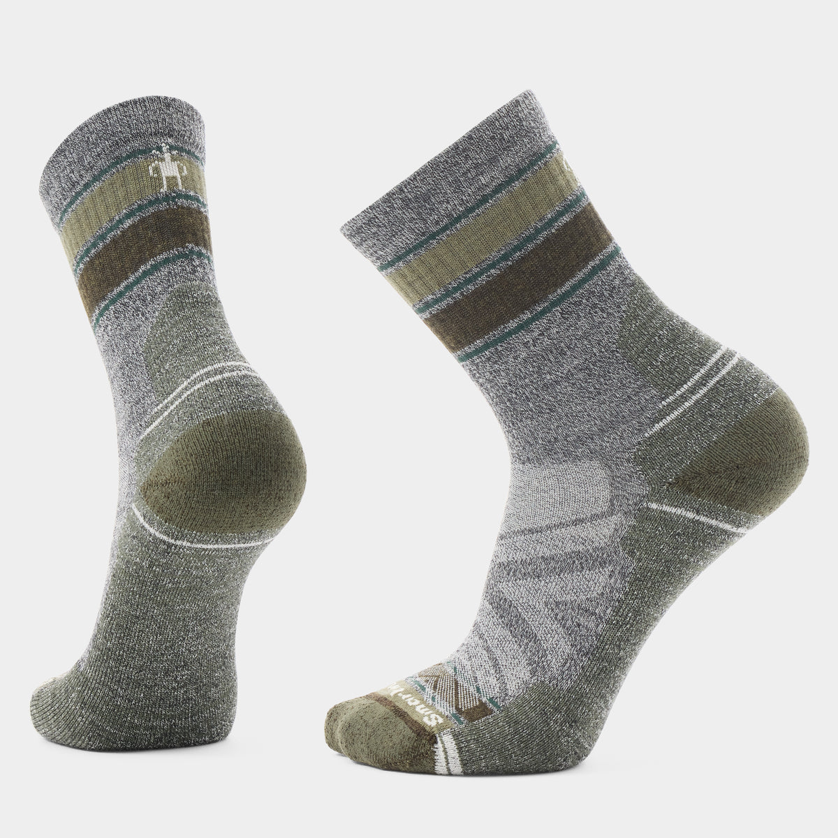 Hike Striped Mid Crew Socks Dusty Teal - ver - 1