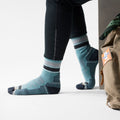 Hike Striped Mid Crew Socks Dusty Teal - ver - 2
