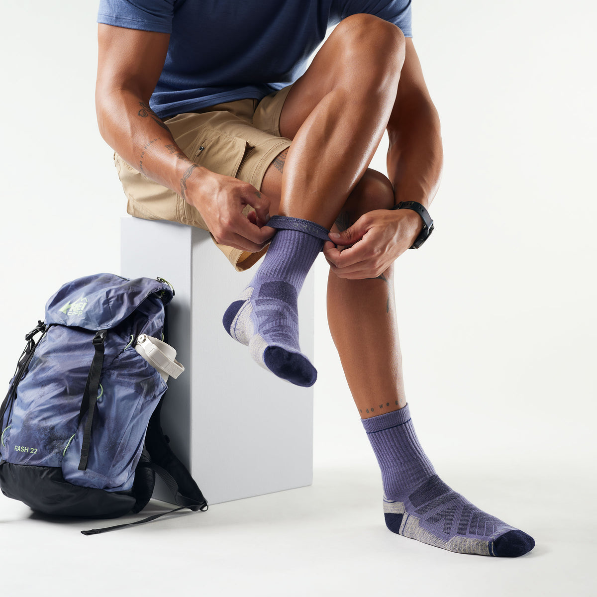 Hike Mid Crew Socks Nightfall Blue - 2