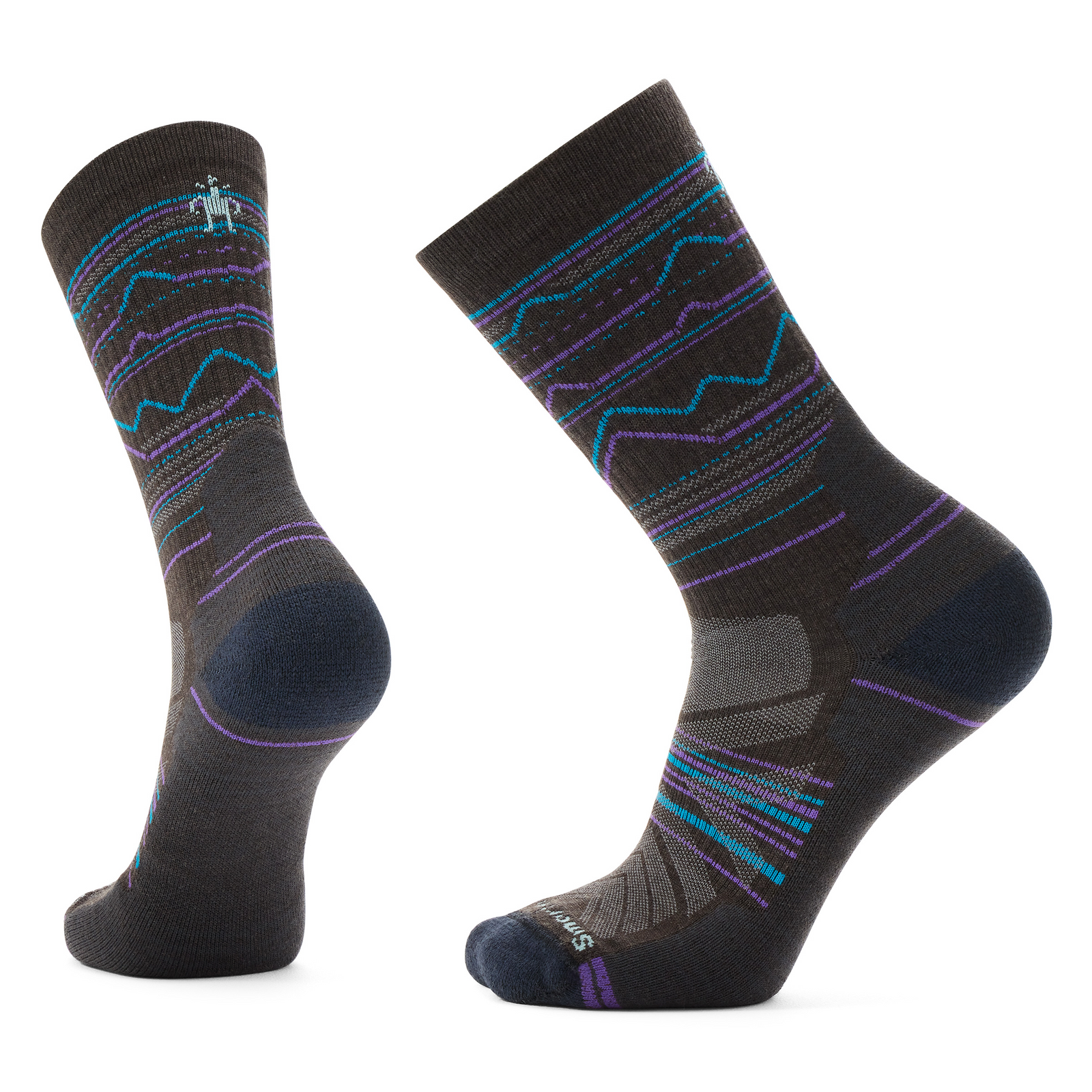 Hike Mountain Range Crew Socks Nightfall Blue - ver - 1
