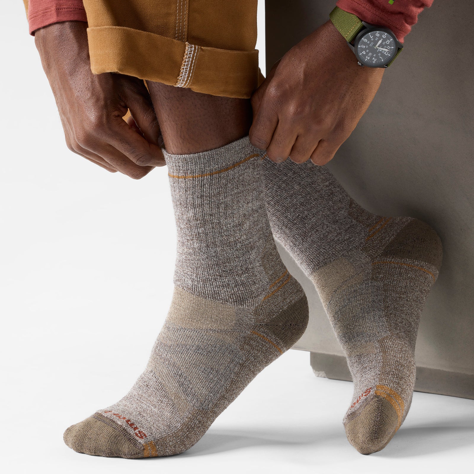 Hike Crew Socks Taupe-Natural Marl - ver - 2