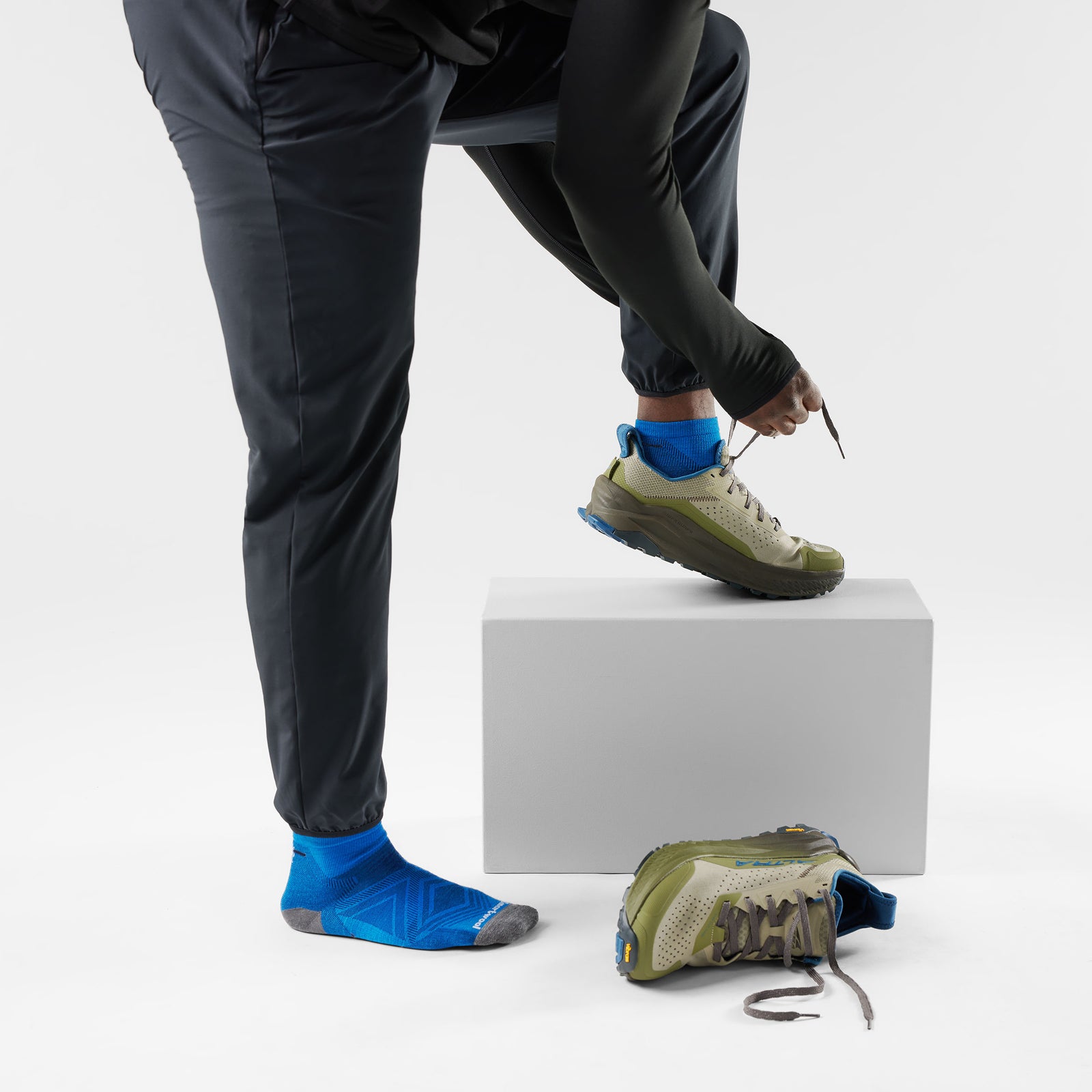 Run Ankle Socks Military Olive - ver - 2