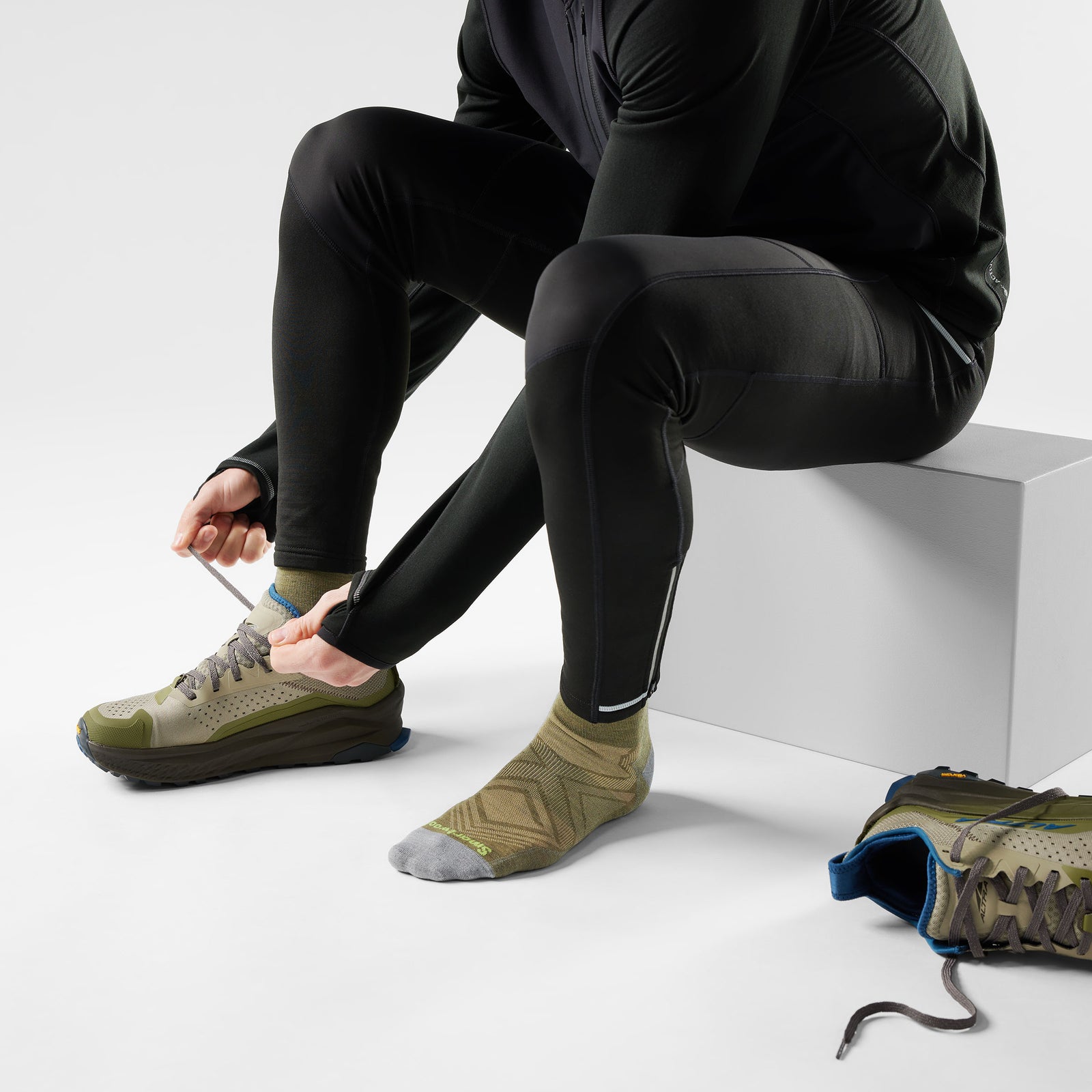Run Mid Crew Socks Winter Moss - ver - 2
