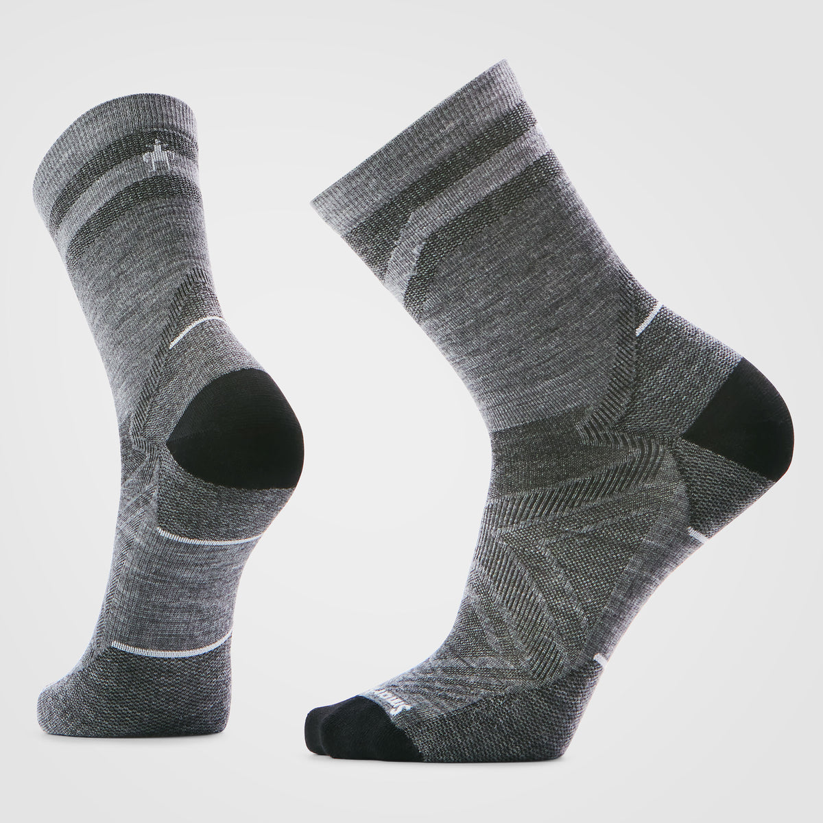 Run Mid Crew Pattern Socks Light Gray - 1