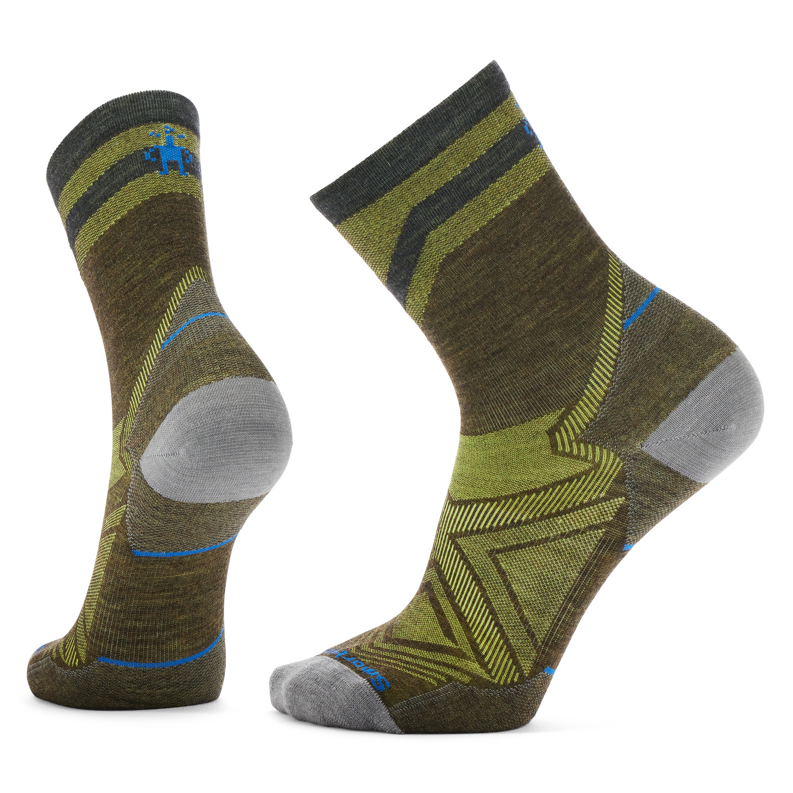 Run Mid Crew Pattern Socks Light Gray - ver - 1