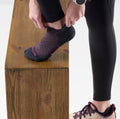 Women's Run Low Ankle Socks Purple Iris-Charcoal - ver - 2