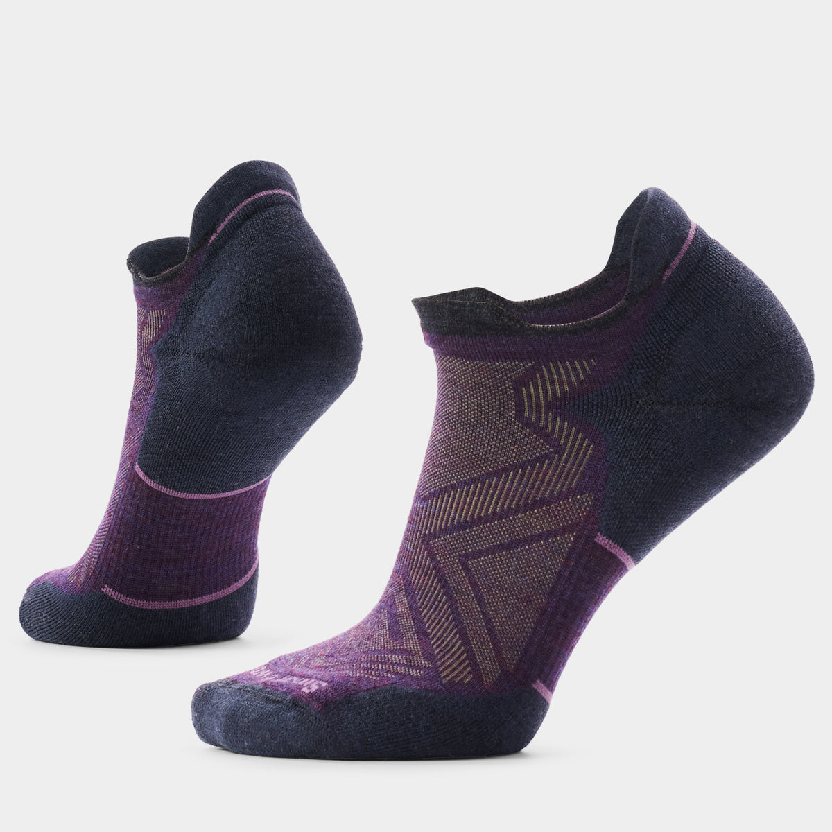 Women's Run Low Ankle Socks Purple Iris-Charcoal - ver - 1