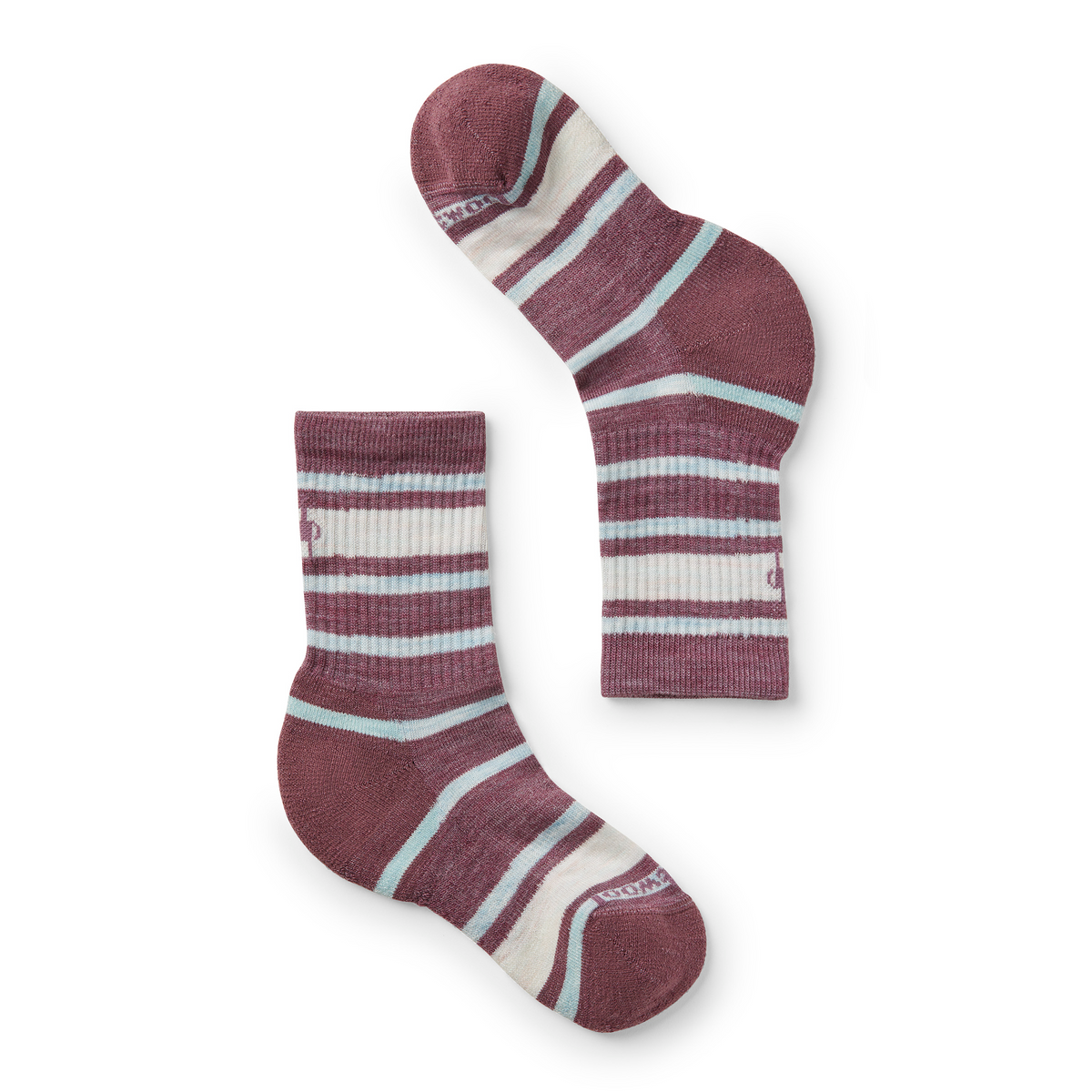 Kids' Hike Striped Crew Socks Dusty Teal - ver - 1