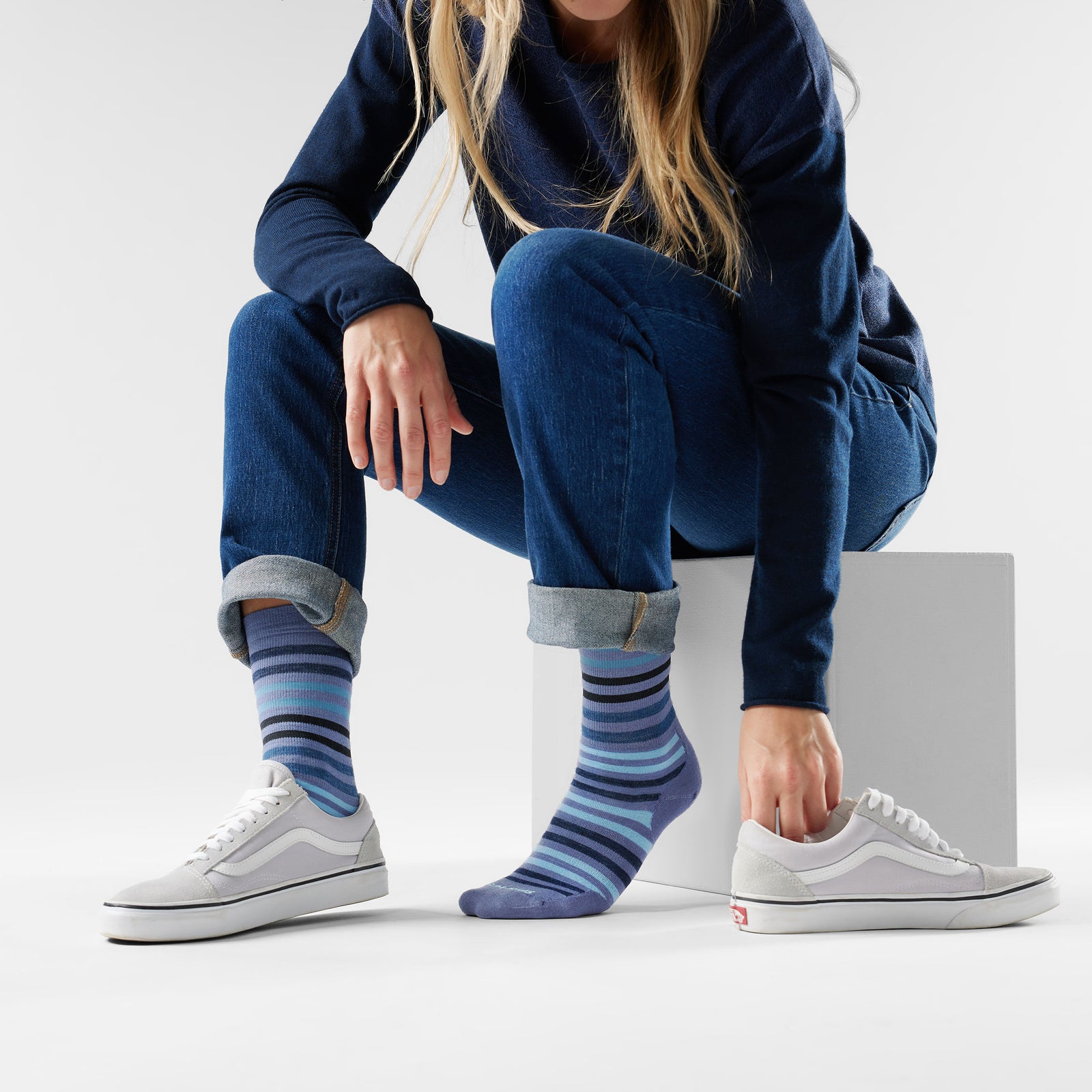 Everyday Spruce Street Crew Socks Nightfall Blue - ver - 2