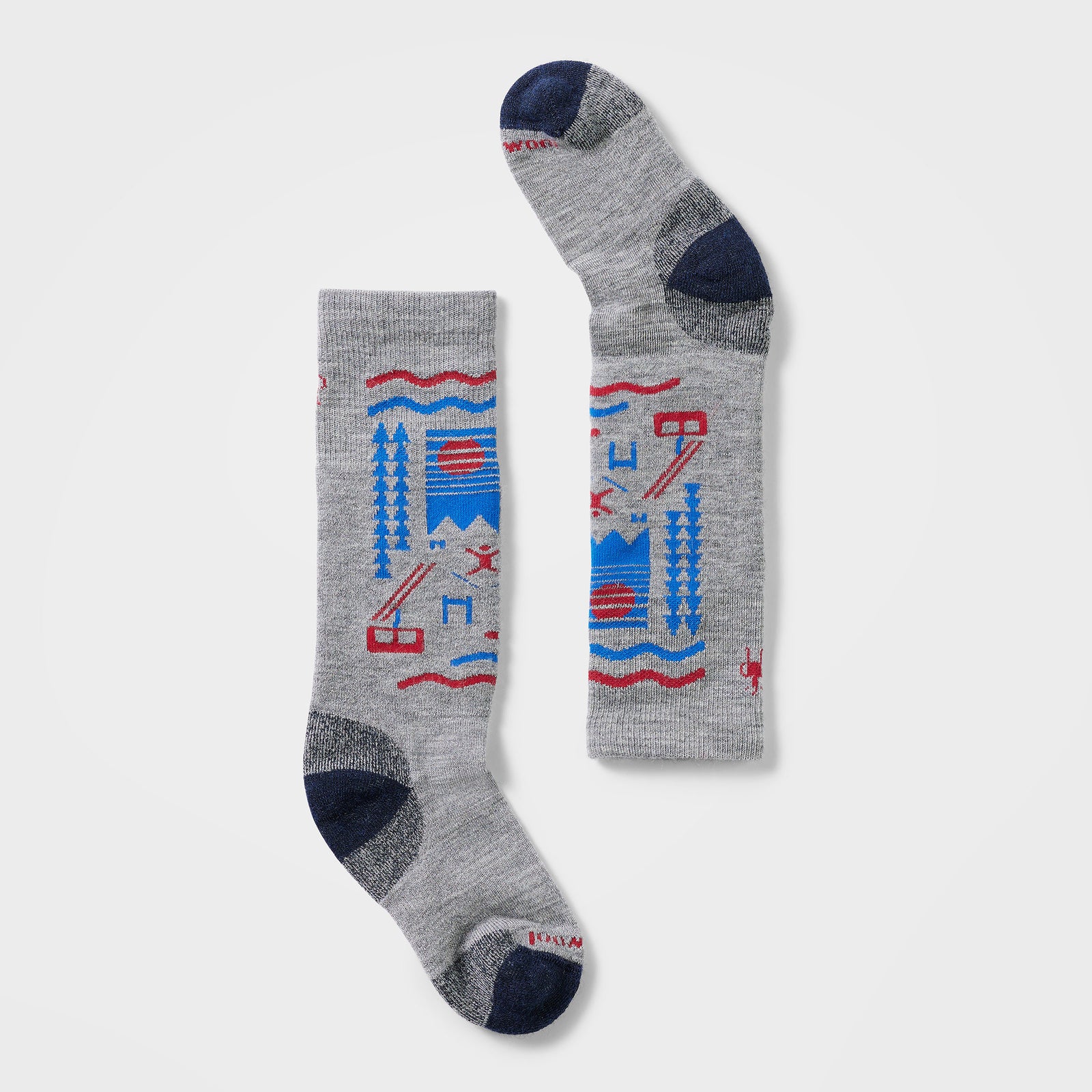 Kids' Wintersport Ski Day Over The Calf Socks Light Gray - ver - 1