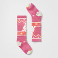 Kids' Wintersport Polar Bear Pattern Over The Calf Socks Garden Pink - ver - 1