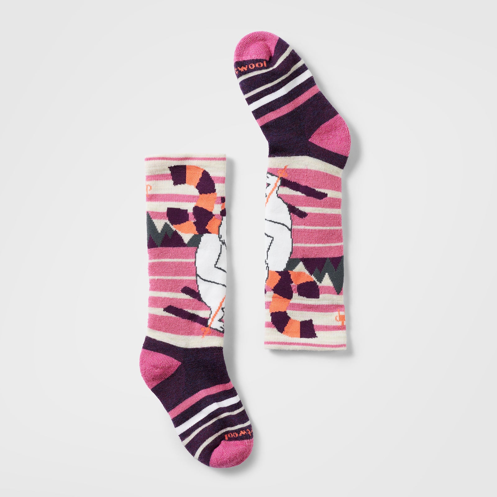Kids' Wintersport Yeti Pattern Over The Calf Socks Moonbeam - ver - 1