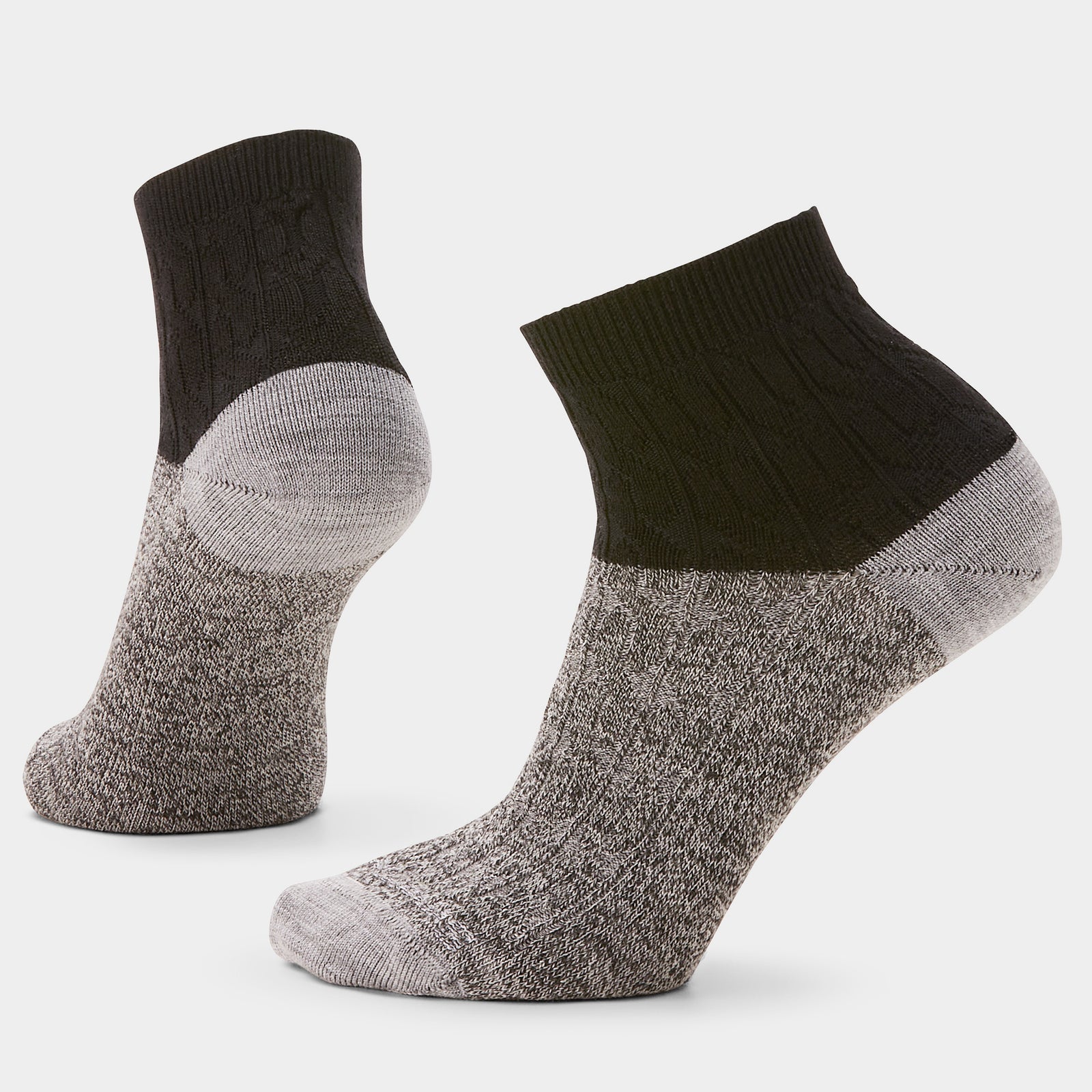 Women's Everyday Cable Ankle Socks Black - ver - 1
