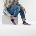 Women's Everyday Cable Ankle Socks Chalk Violet - ver - 2