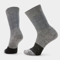 Women's Everyday Color Block Cable Crew Socks Charcoal - ver - 1