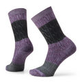 Women's Everyday Color Block Cable Crew Socks Charcoal - ver - 1