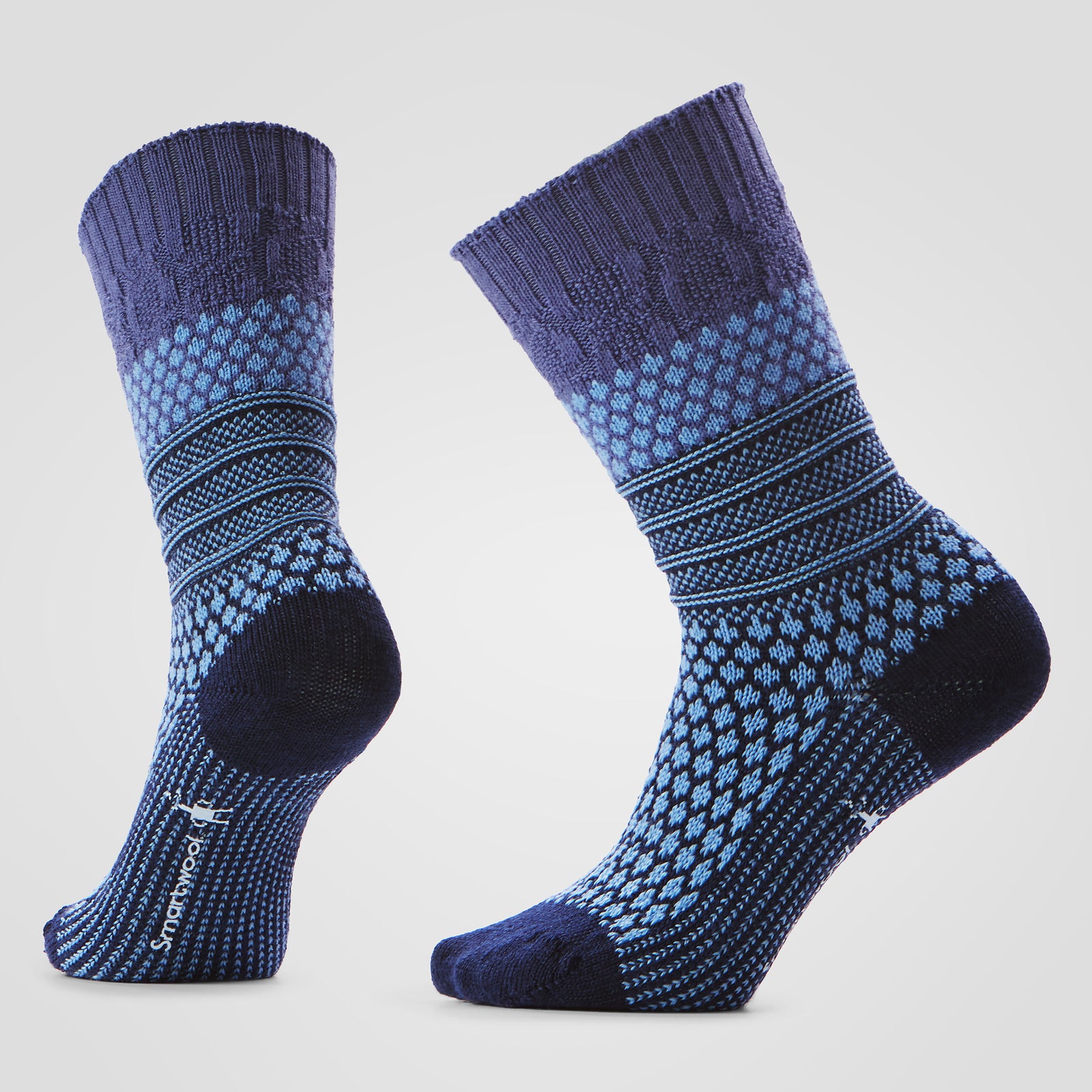 Women's Everyday Cozy Popcorn Cable Crew Socks Deep Navy - ver - 1
