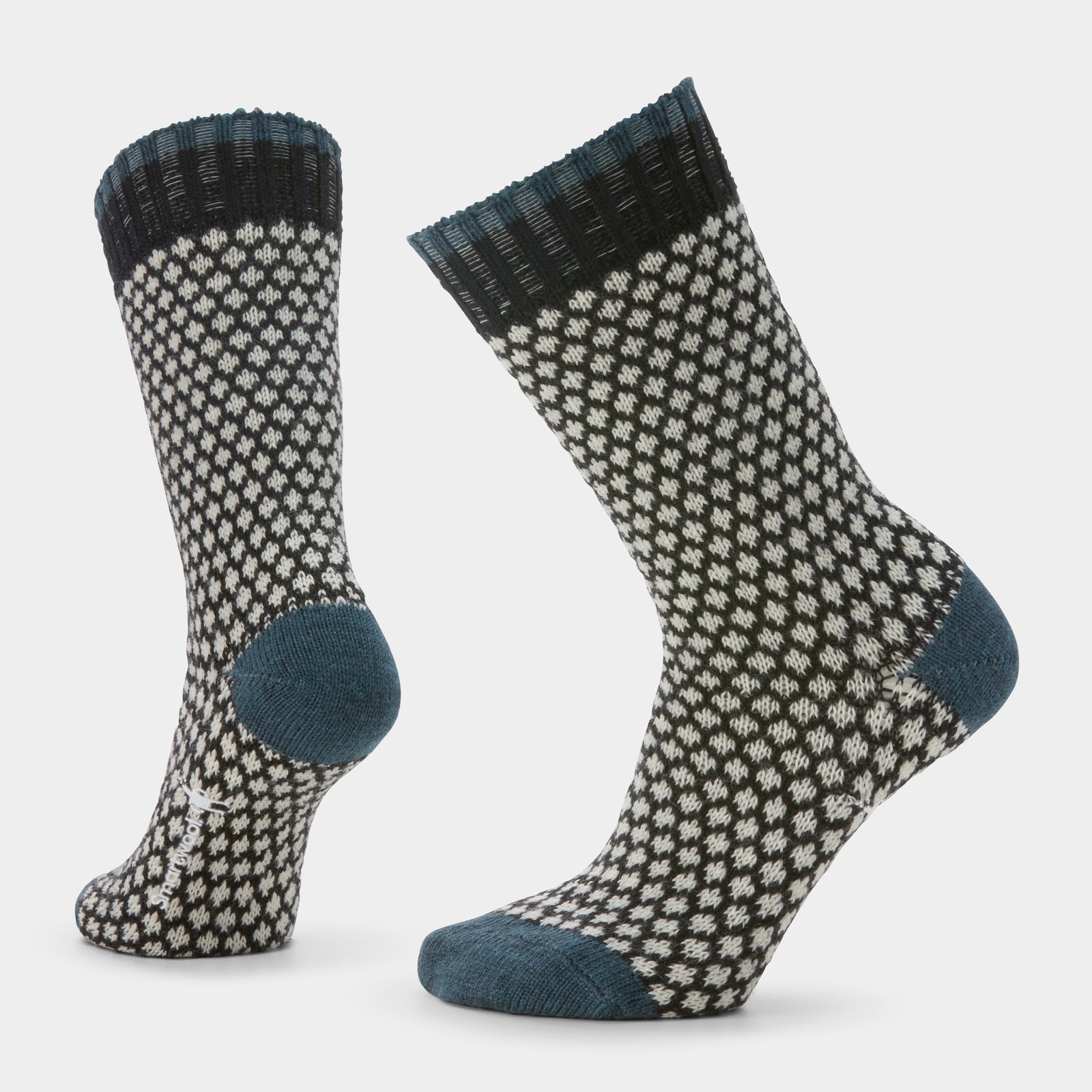 Women's Everyday Cozy Popcorn Polka Dot Crew Socks Black - ver - 1