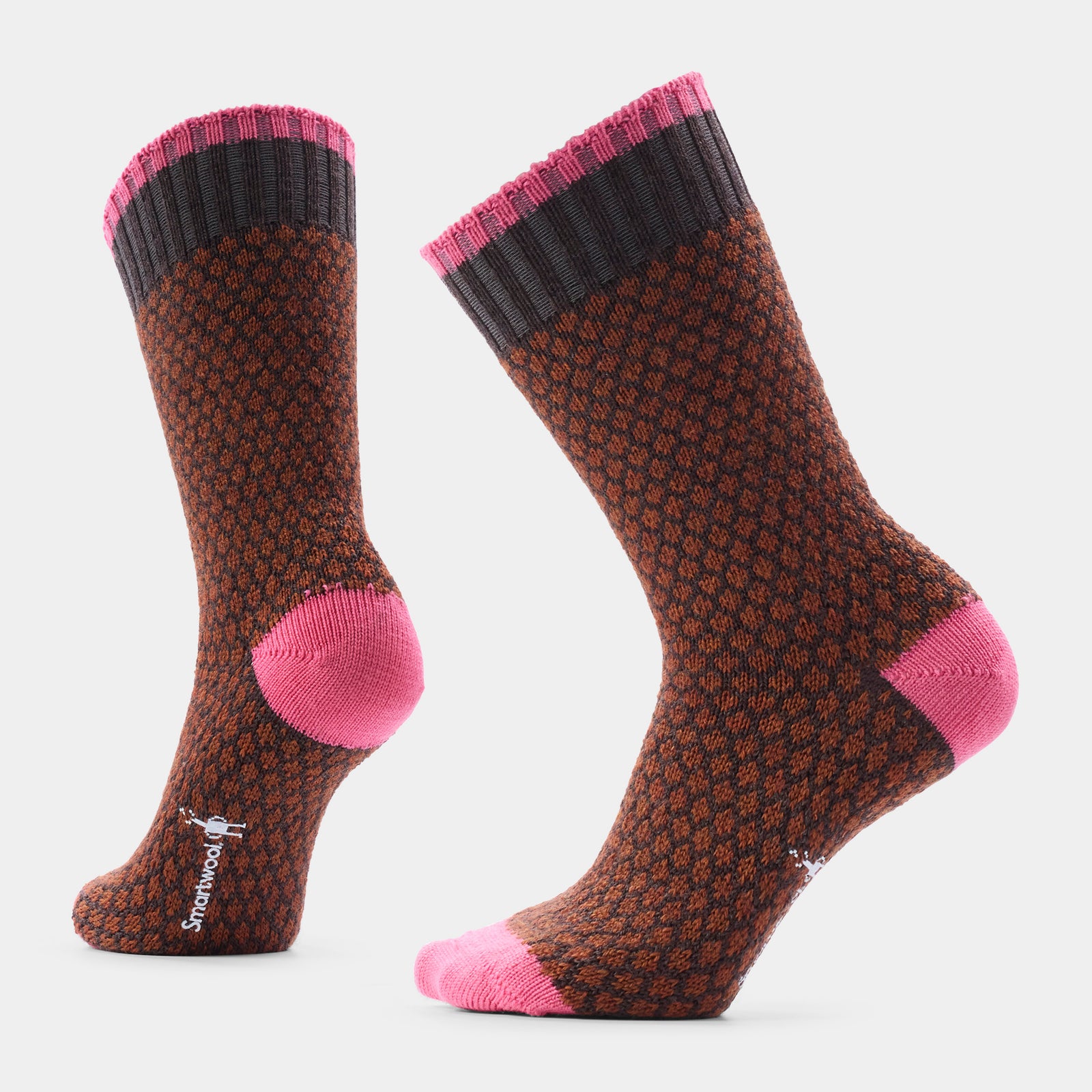Women's Everyday Cozy Popcorn Polka Dot Crew Socks Chestnut - ver - 1