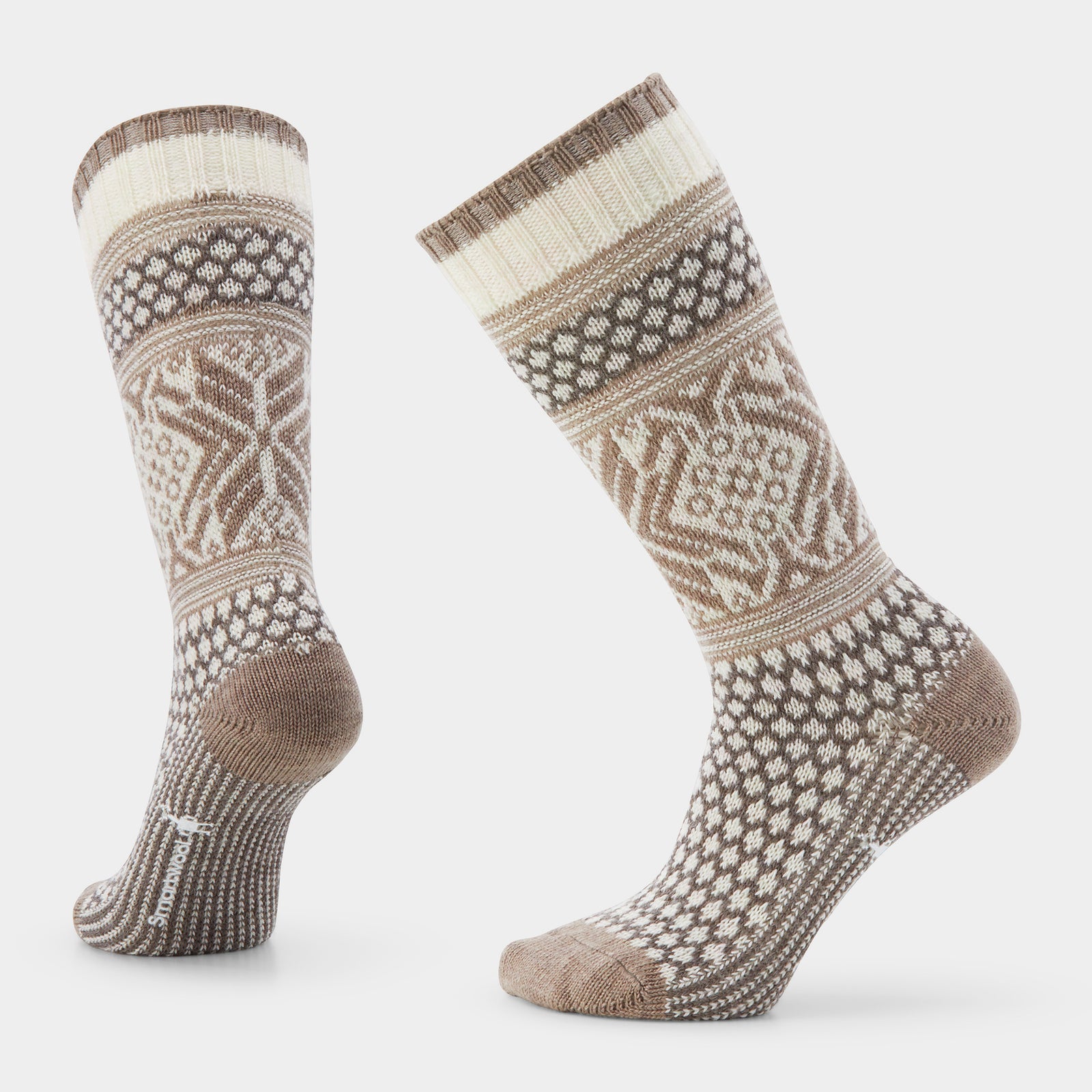 Women's Everyday Cozy Popcorn Snowflake Crew Socks Moonbeam - ver - 1