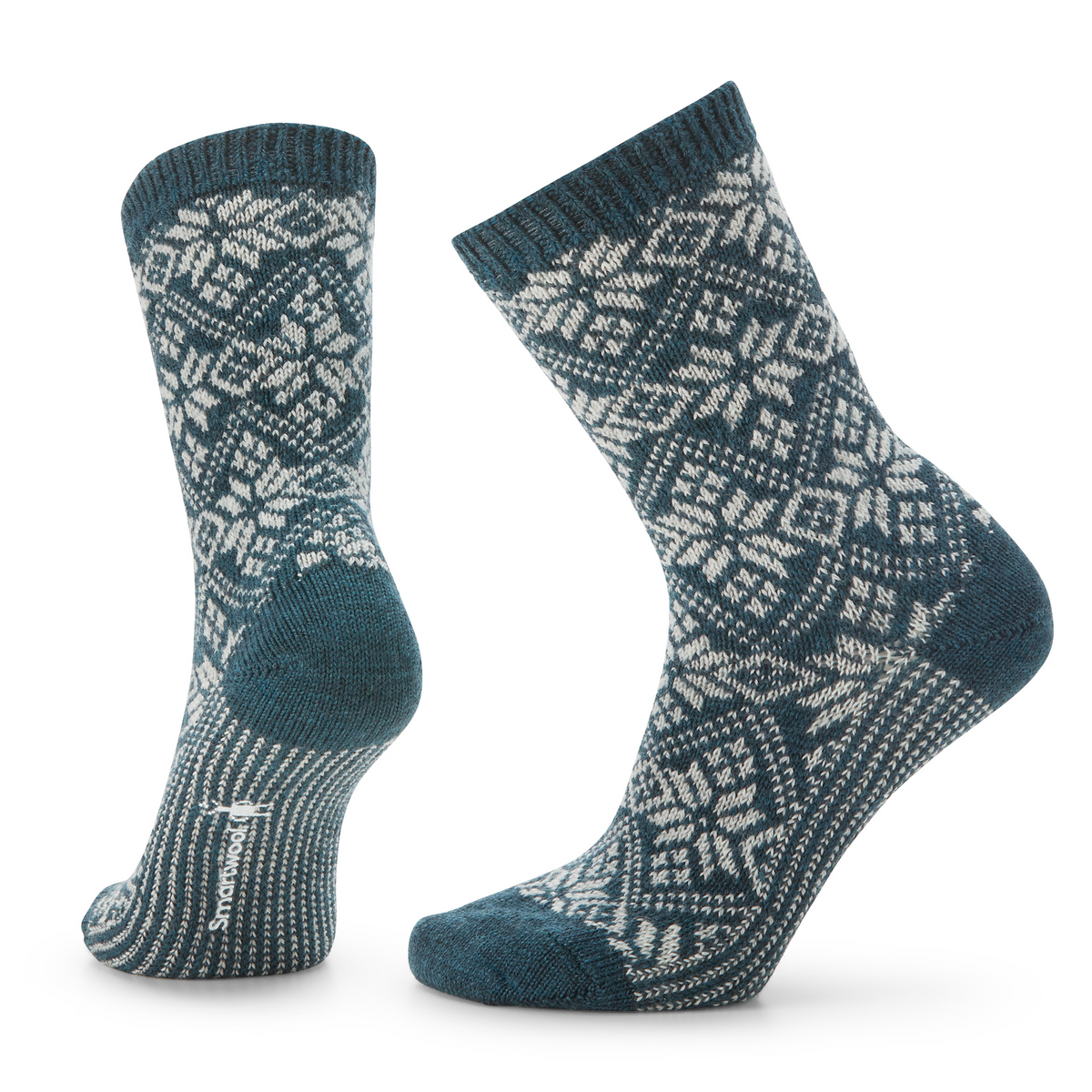 smartwool dress socks womens Women's Everyday Cozy Traditional Snowflake Crew Socks