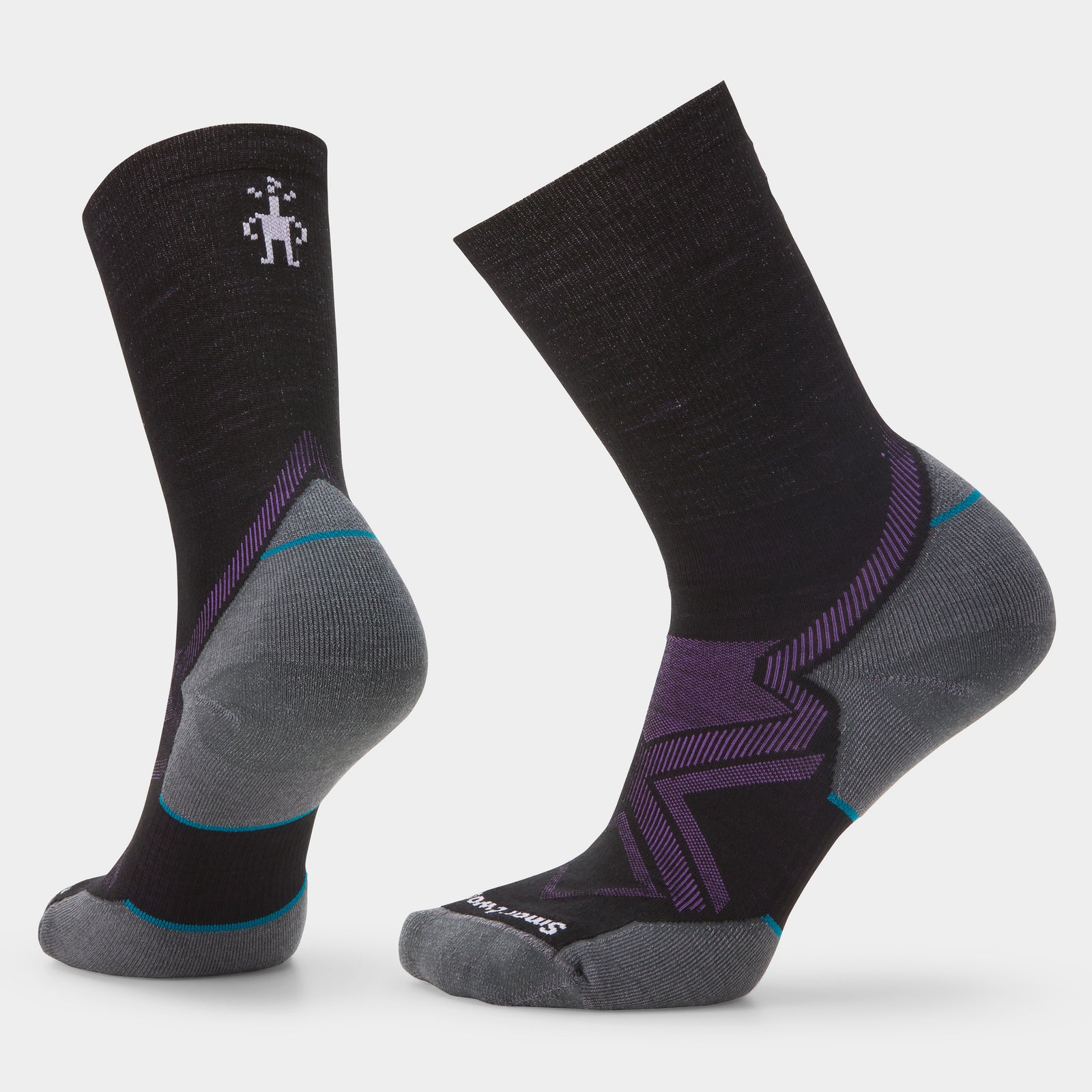 Women's Run Cold Weather Crew Socks Light Gray-White - ver - 1