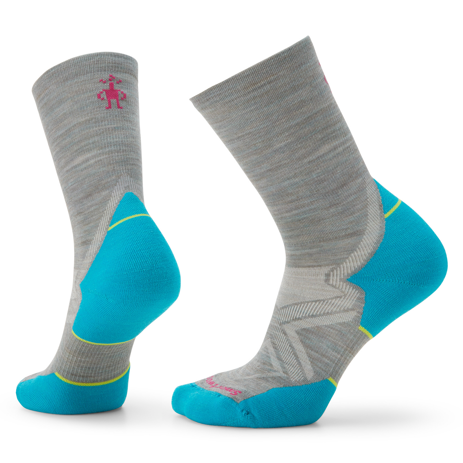 Women's Run Cold Weather Crew Socks Light Gray-White - ver - 1