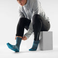 Women's Run Cold Weather Crew Socks Light Gray-White - ver - 2
