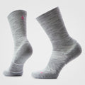 Women's Run Cold Weather Crew Socks Light Gray-White - ver - 1