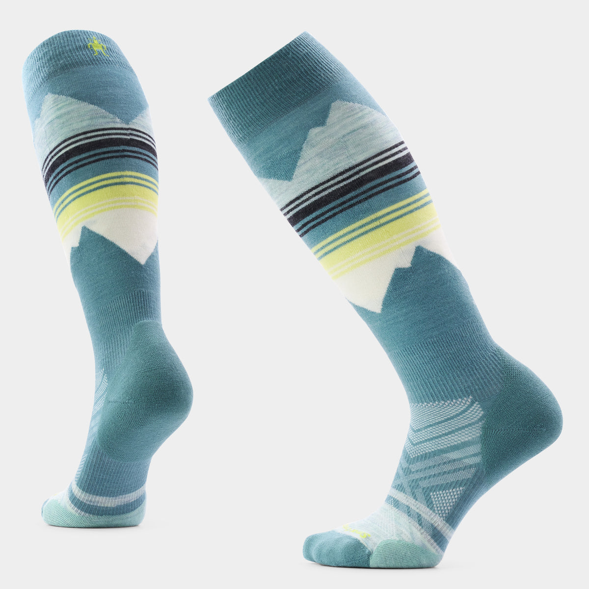 Women's Ski Pattern Over The Calf Socks Dusty Teal - ver - 1