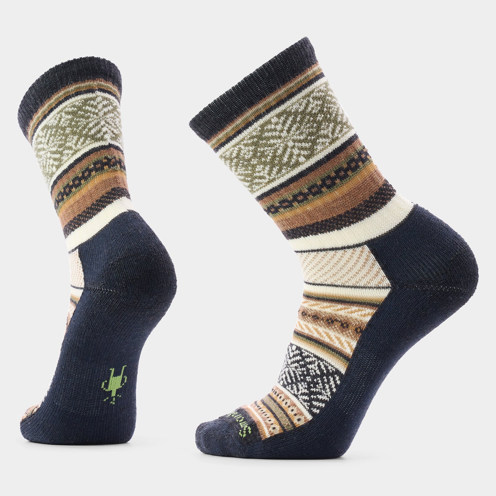 Everyday Cozy Fair Isle Sweater Crew Socks Charcoal - ver - 1