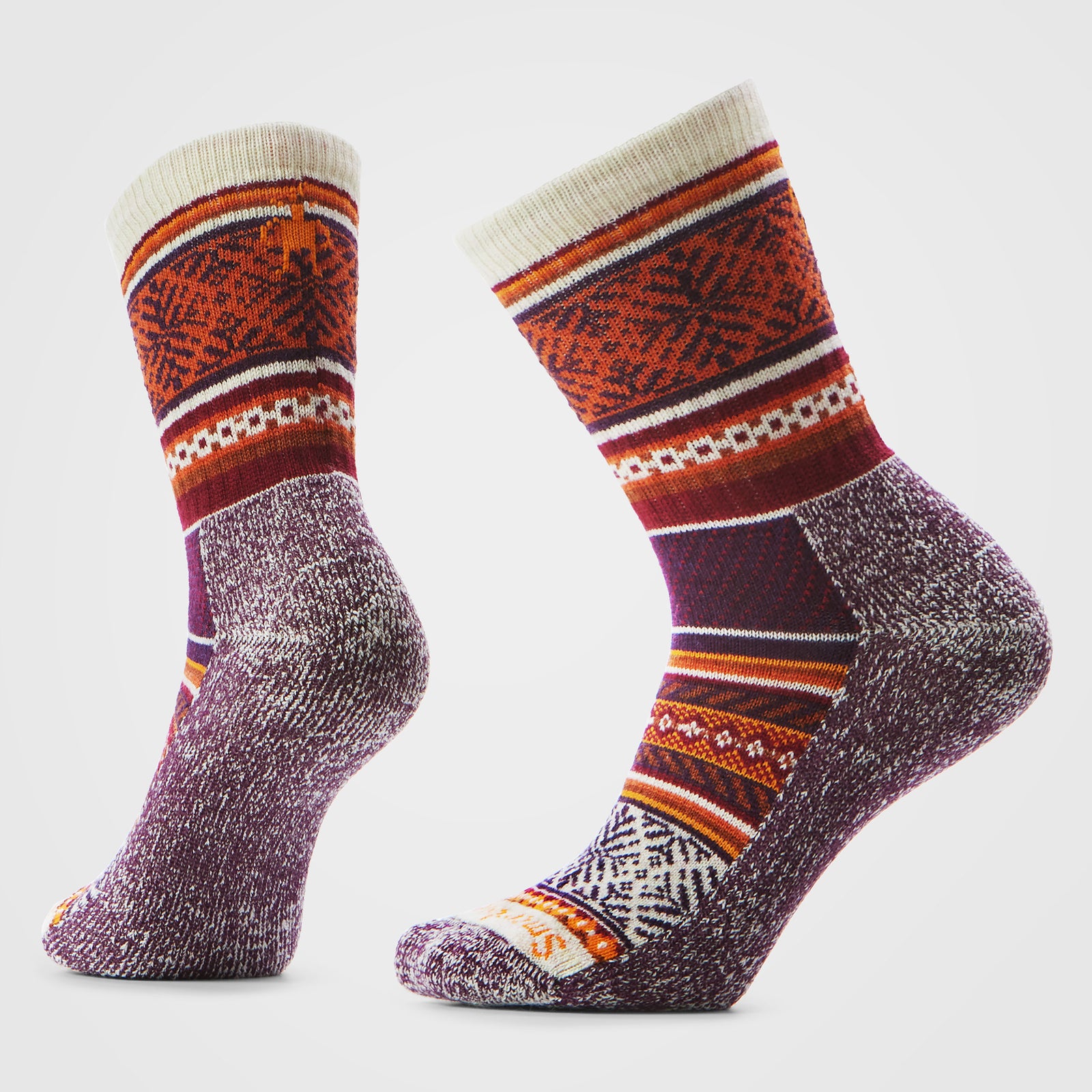Everyday Cozy Fair Isle Sweater Crew Socks Light Gray - ver - 1