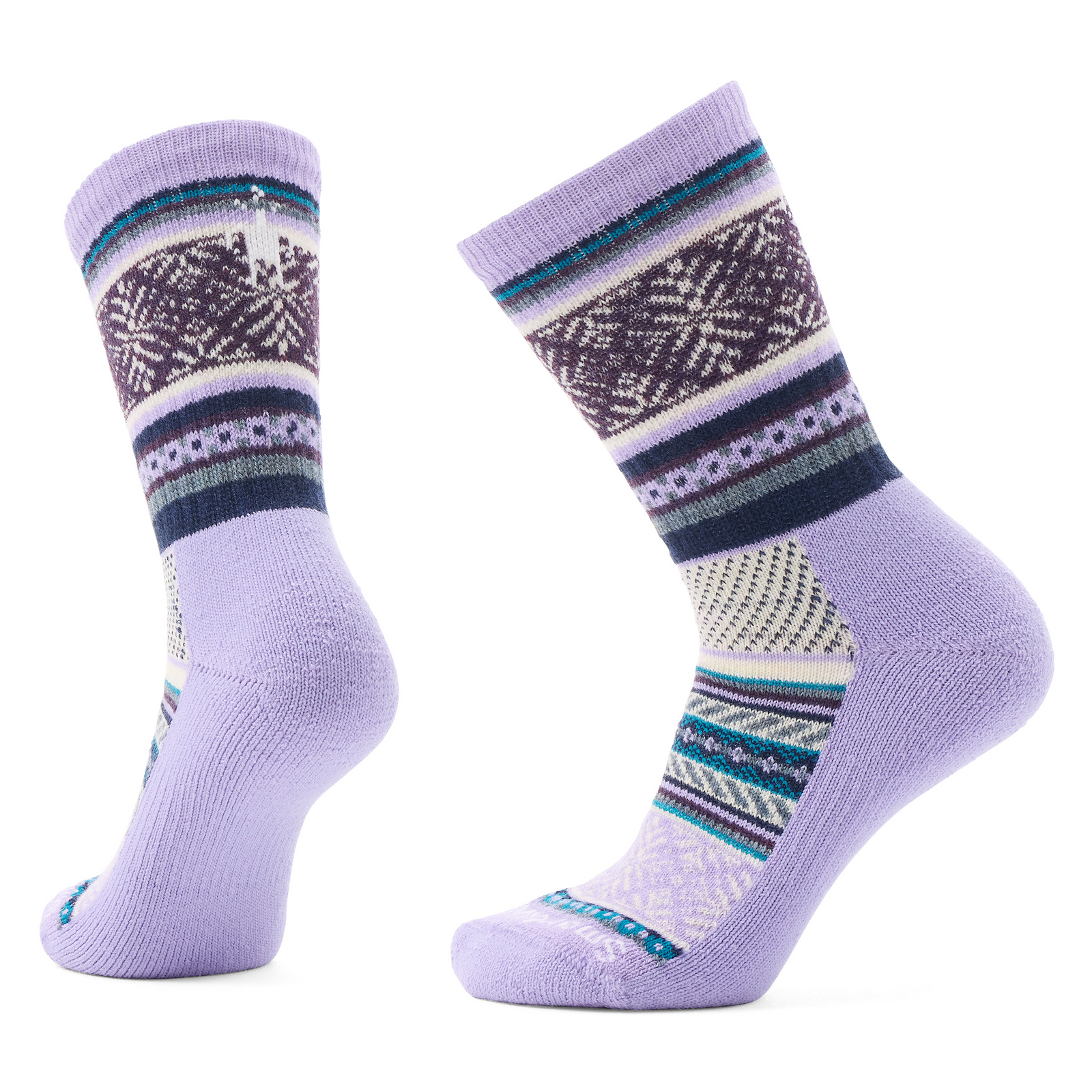 Everyday Cozy Fair Isle Sweater Crew Socks Light Gray - ver - 1