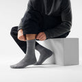 Everyday Solid Rib Crew Socks Medium Gray - ver - 2