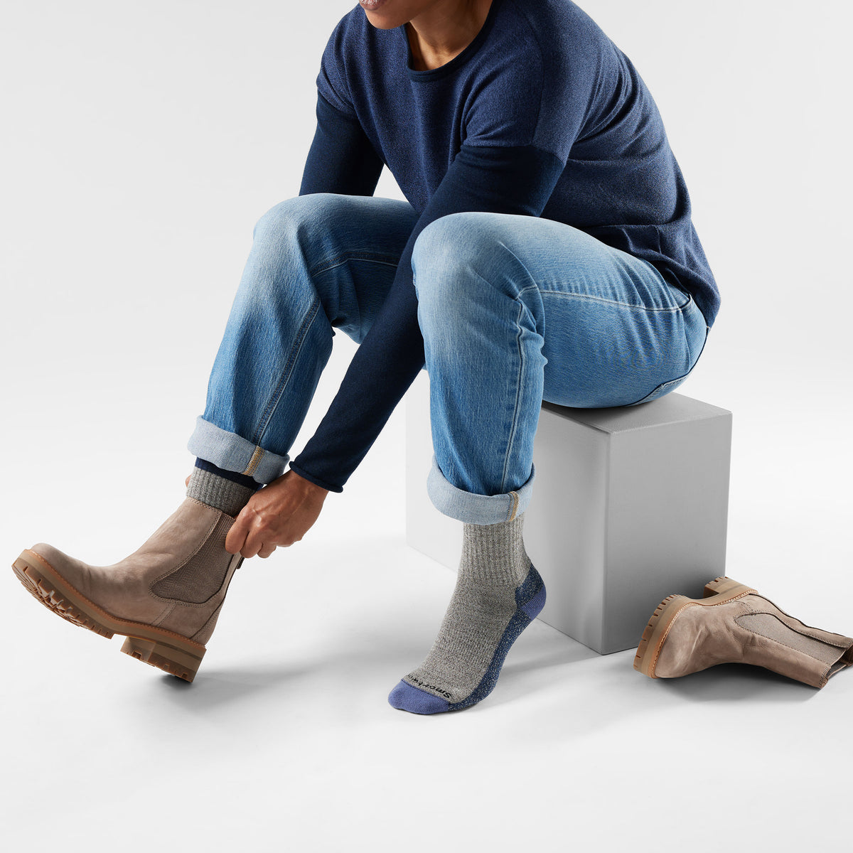 Everyday Rollinsville Crew Socks Fossil-Navy - 2