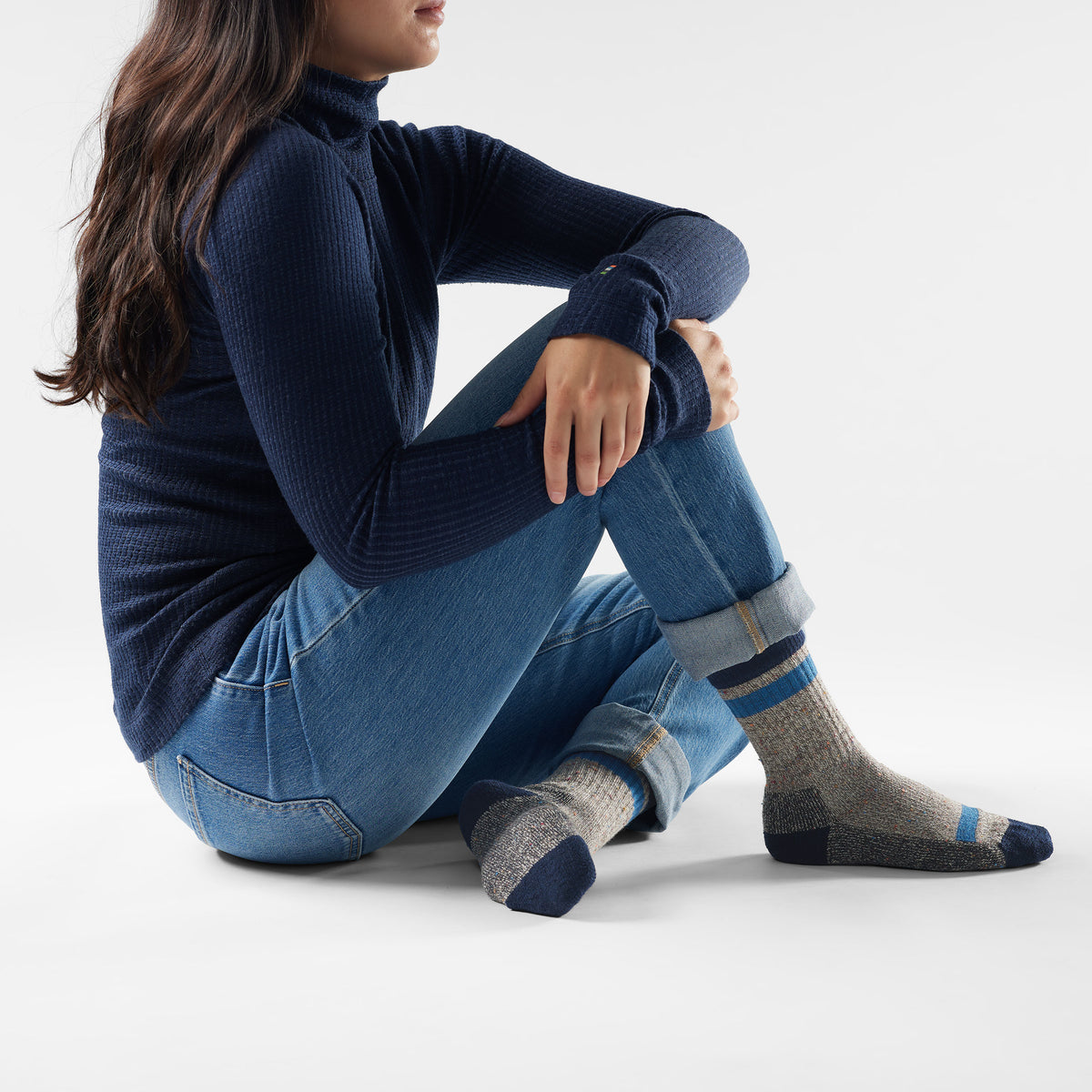 Everyday Cozy Larimer Crew Socks Taupe-Natural Marl - 2