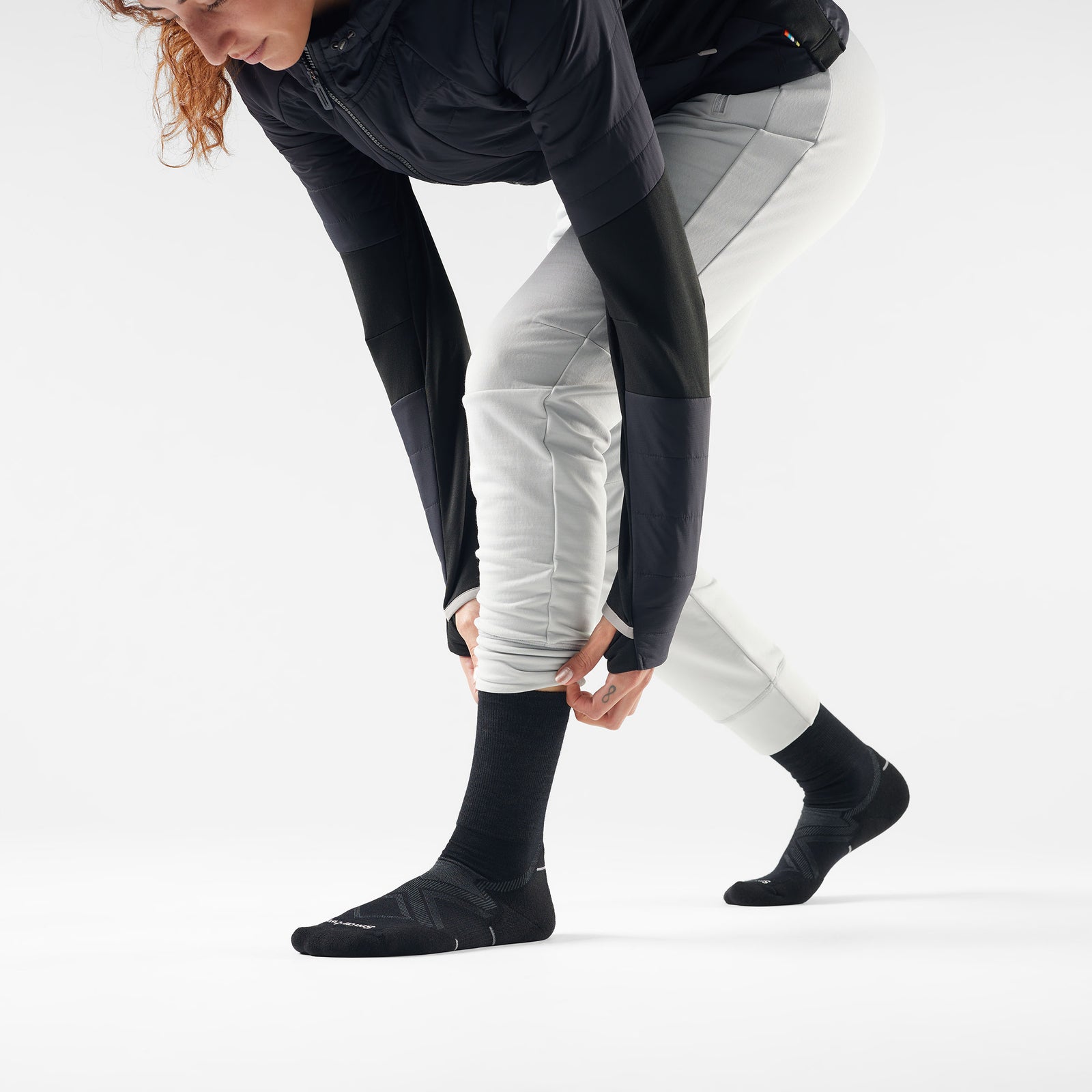 Run Cold Weather Crew Socks Alpine Blue - ver - 2