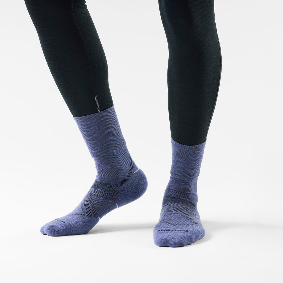 Run Cold Weather Crew Socks Nightfall Blue - 2