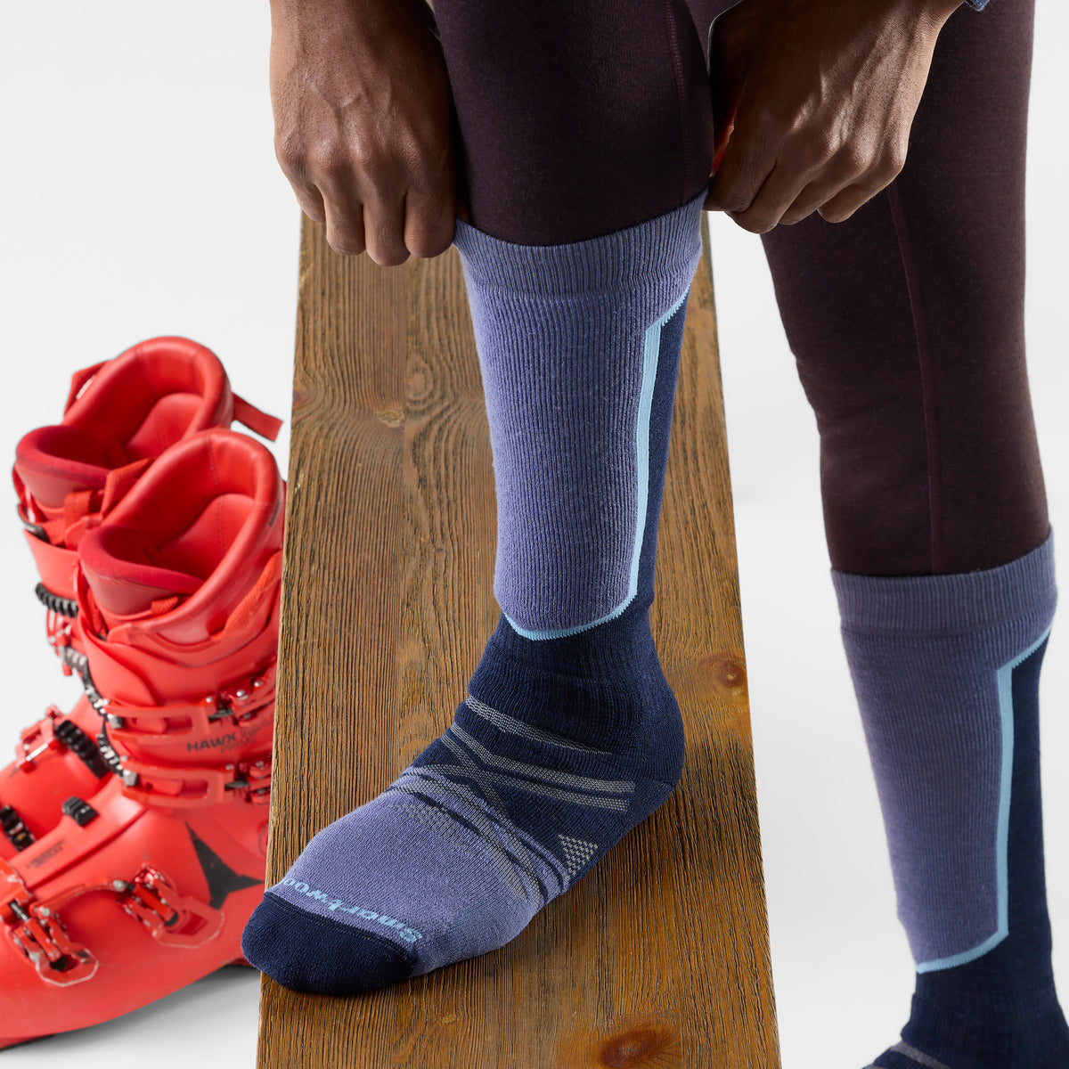 Ski Over The Calf Socks Nightfall Blue - ver - 2