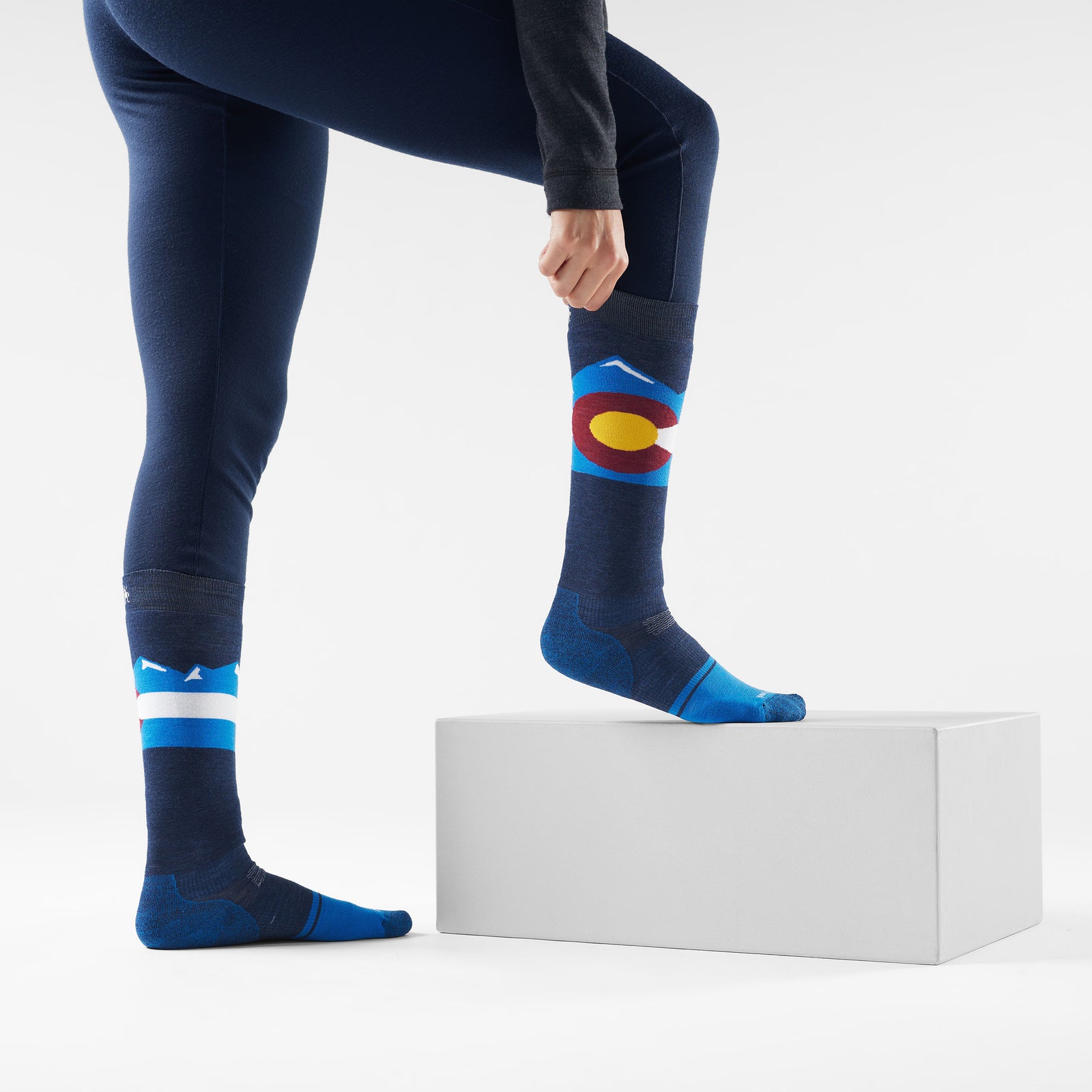 Snowboard Colorado Over The Calf Socks Laguna Blue - ver - 2