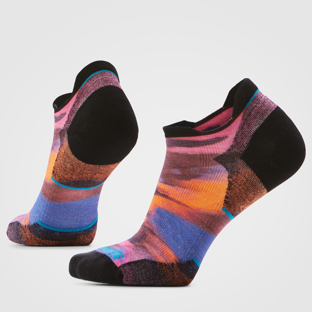 Women's Run Brushed Print Low Ankle Socks Garden Pink - 1