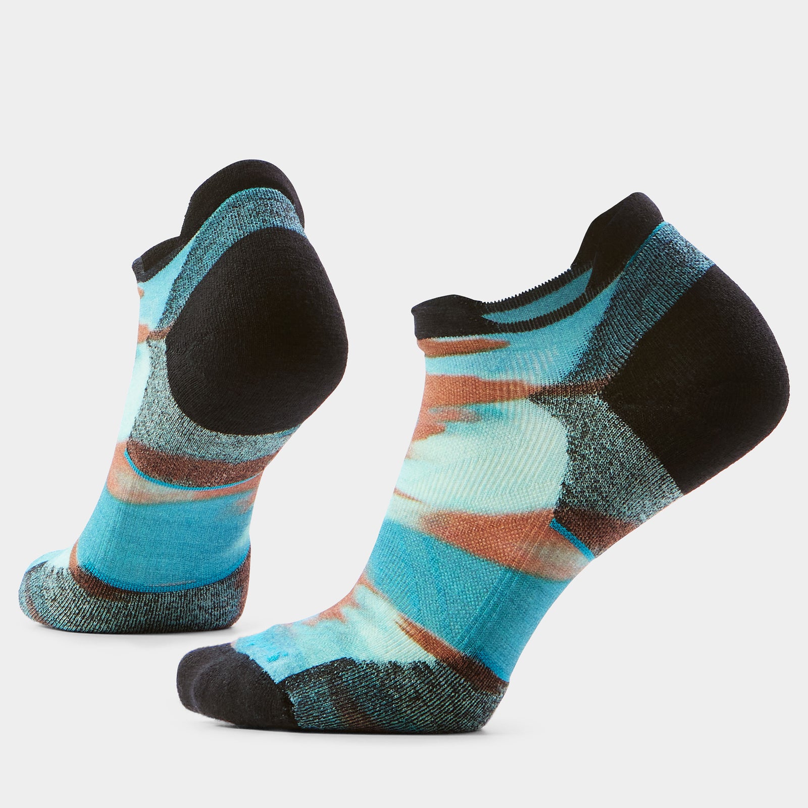 Women's Run Brushed Print Low Ankle Socks Nightfall Blue - ver - 1