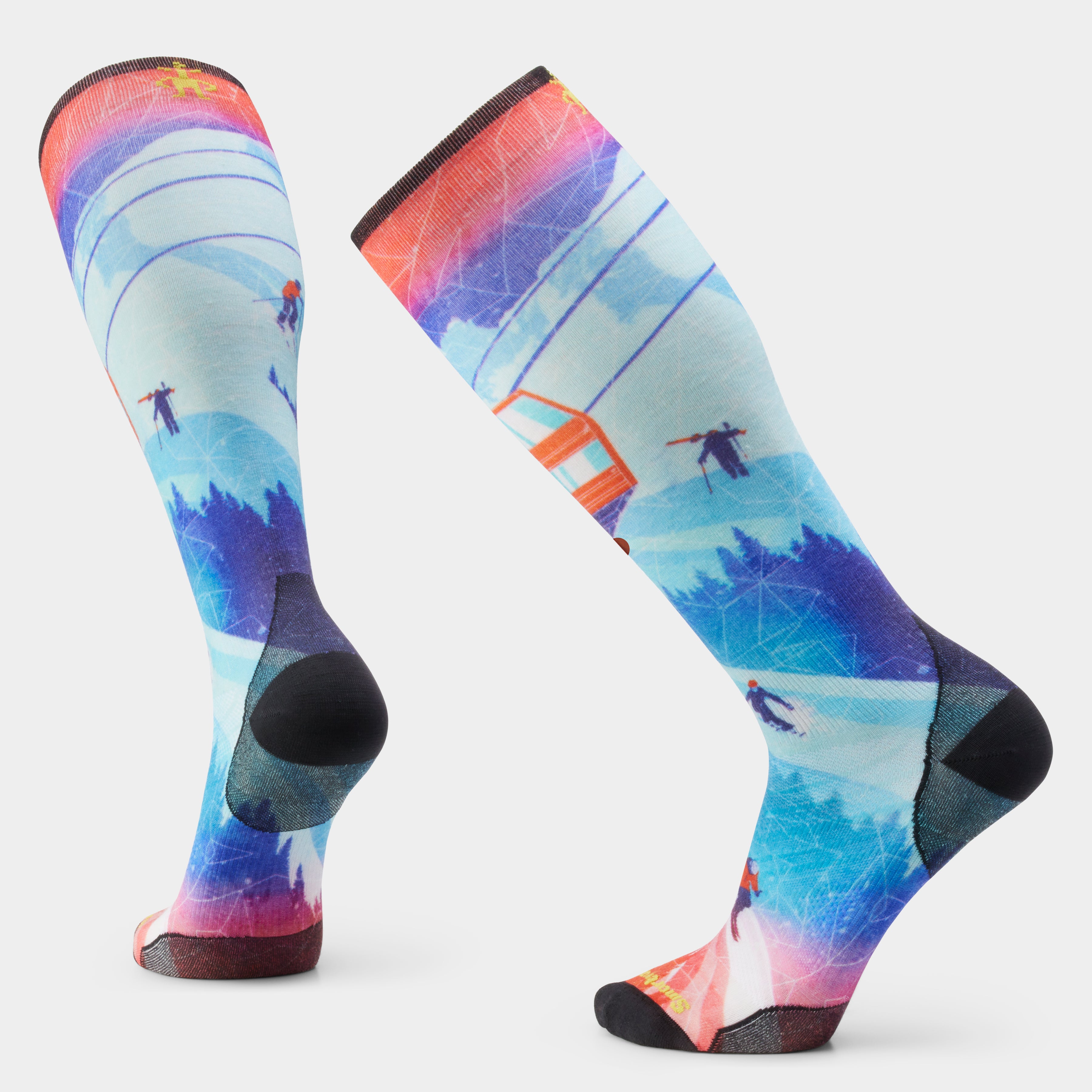 Ski Ski Day Print Over The Calf Socks - Laguna Blue